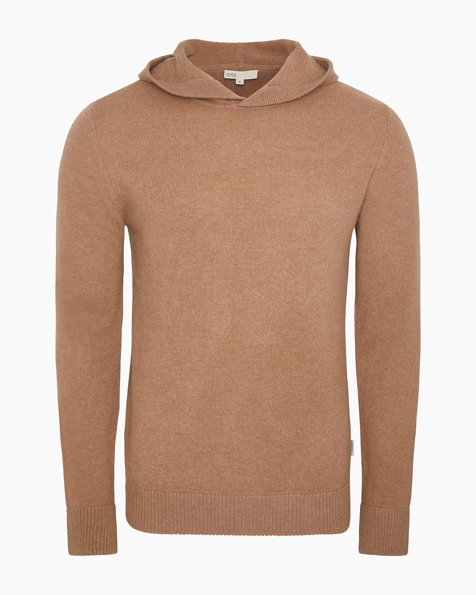 Mens | 100% Cashmere Hooded Pullover | Camel