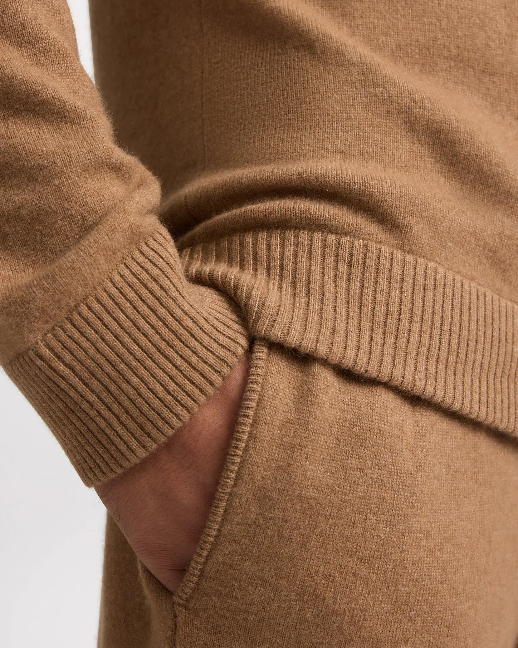 Mens | 100% Cashmere Knit Jogger | Camel - Image 5