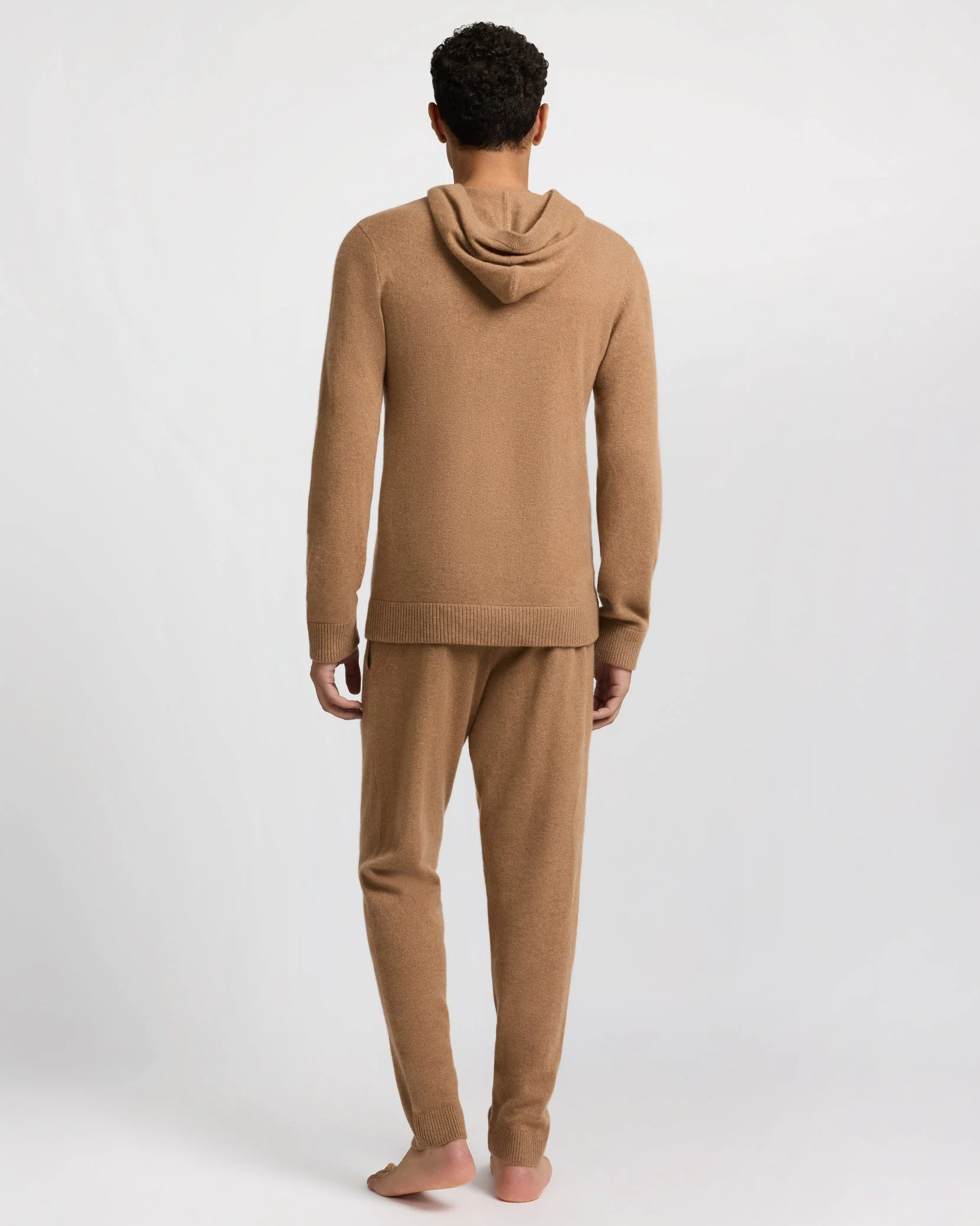 Mens | 100% Cashmere Knit Jogger | Camel - Image 7