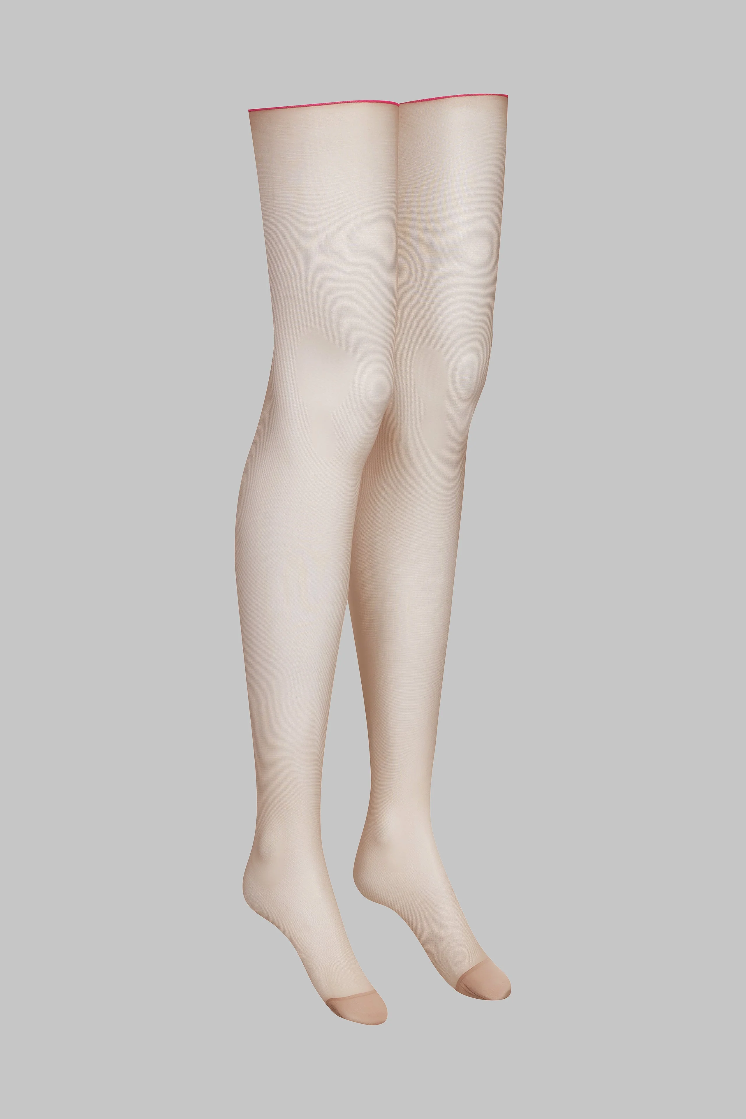 Cut and curled neon seamed stockings - 20D | Pink - Image 5
