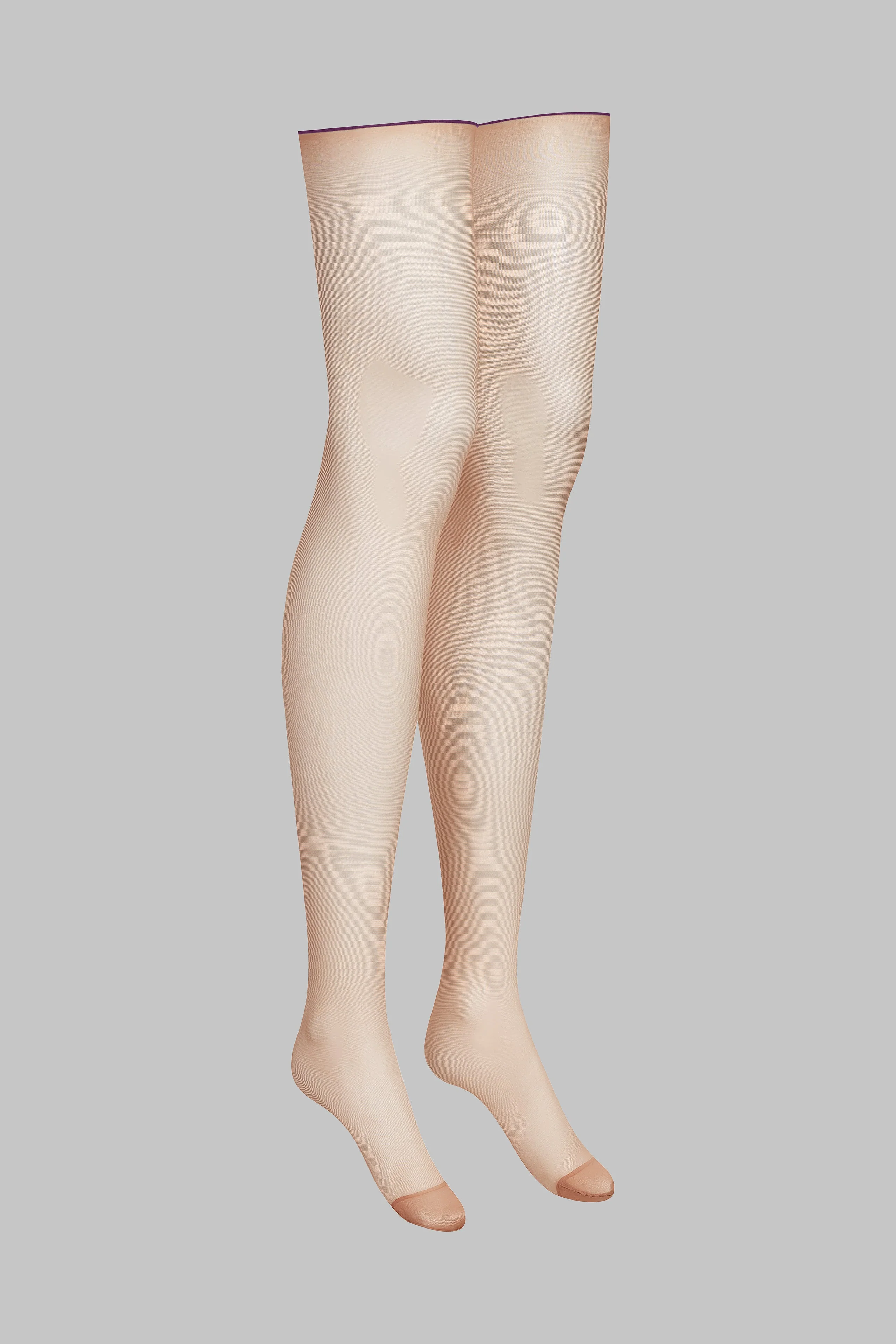 Cut and curled back seamed stockings - 20D | Nude - Image 5