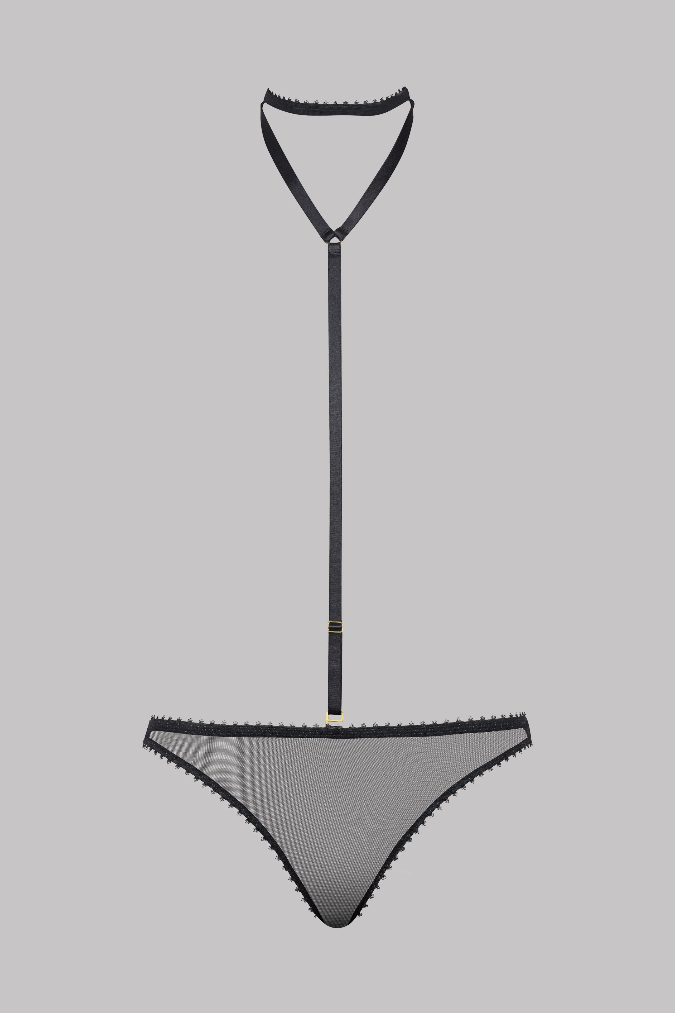 Brazilian with harness - Accroche Coeur | Black - Image 4