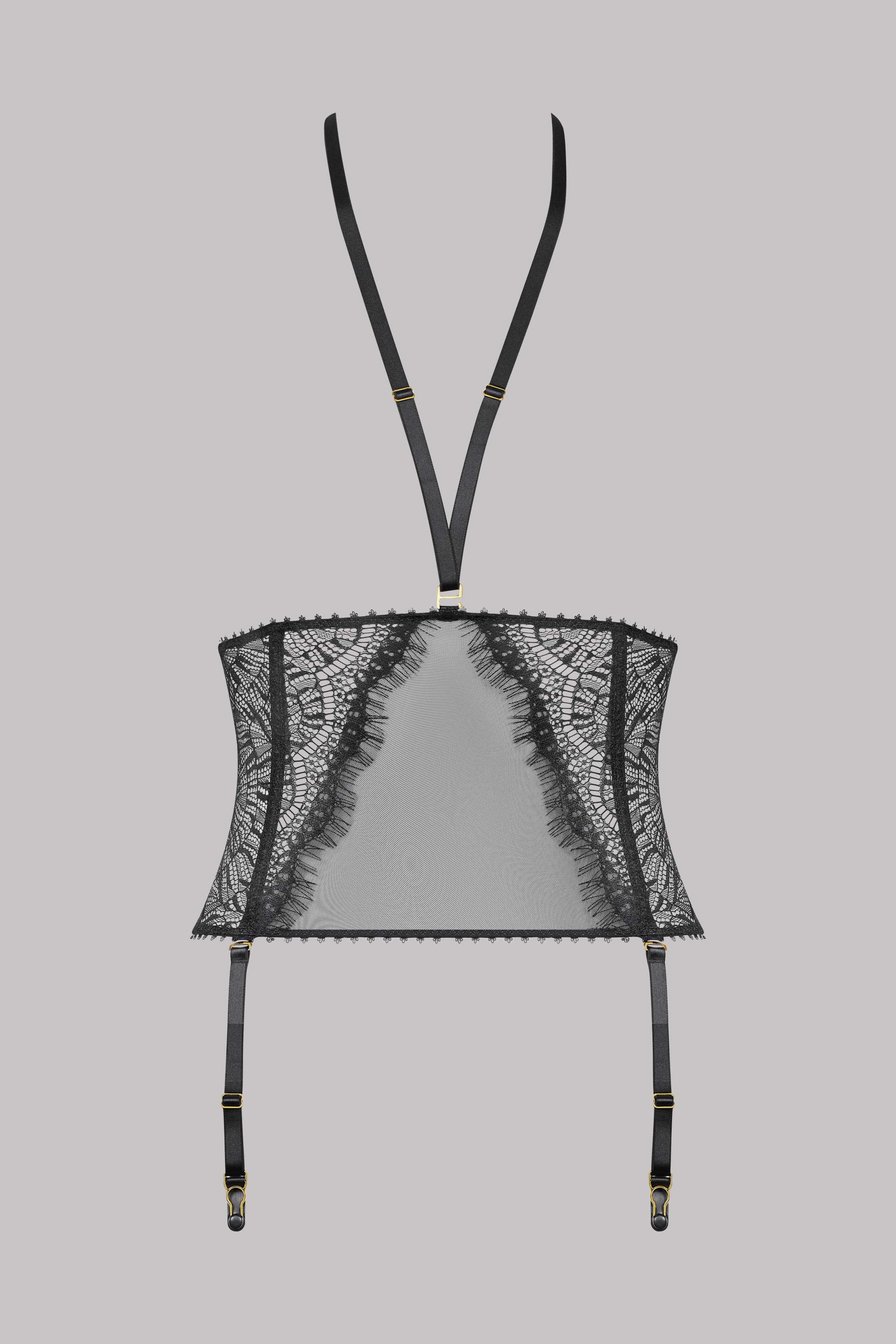 Waist cinched with suspenders - Accroche Coeur | Black - Image 4