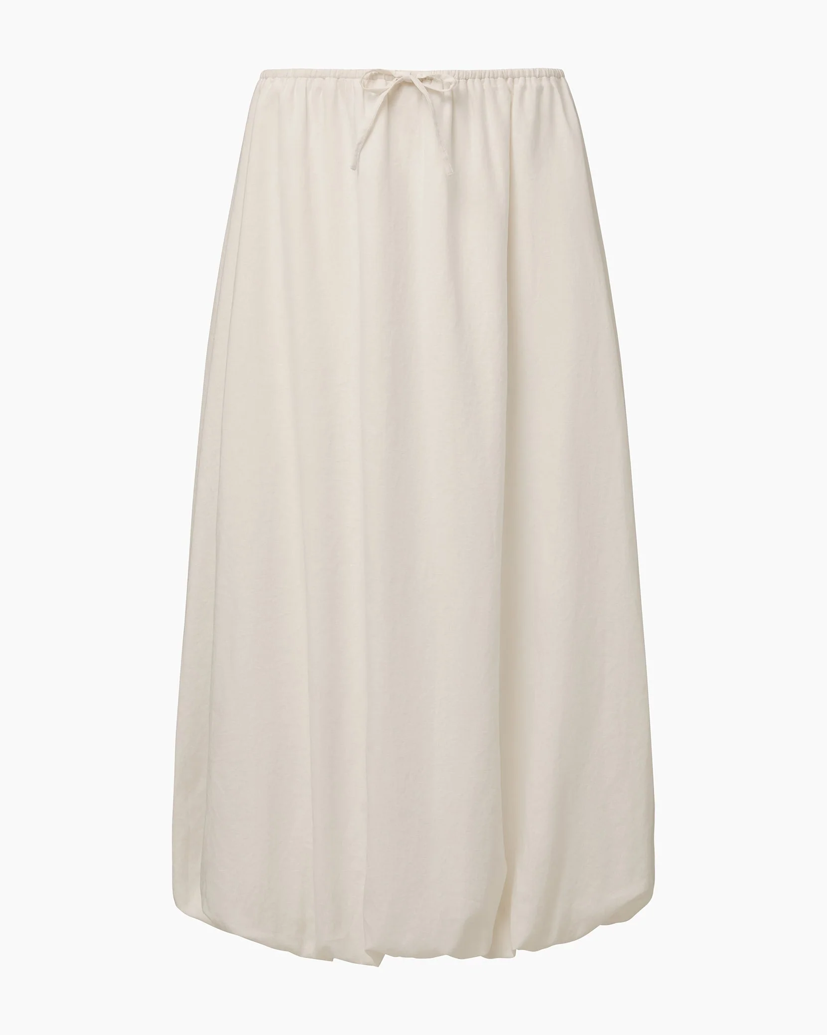 Womens | Air Linen Bubble Maxi Skirt | White - Image 2