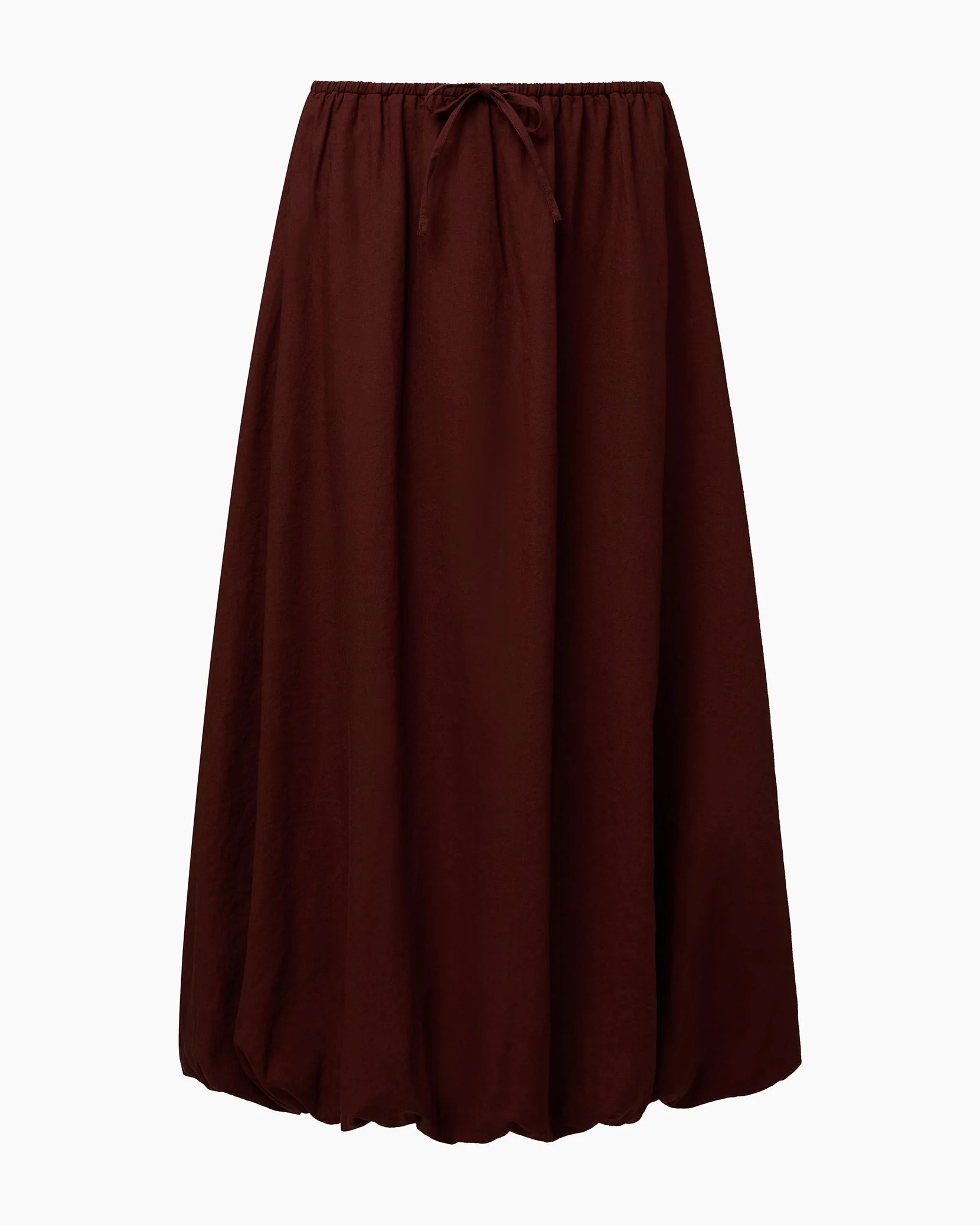 Womens | Air Linen Bubble Maxi Skirt | Rum - Image 2