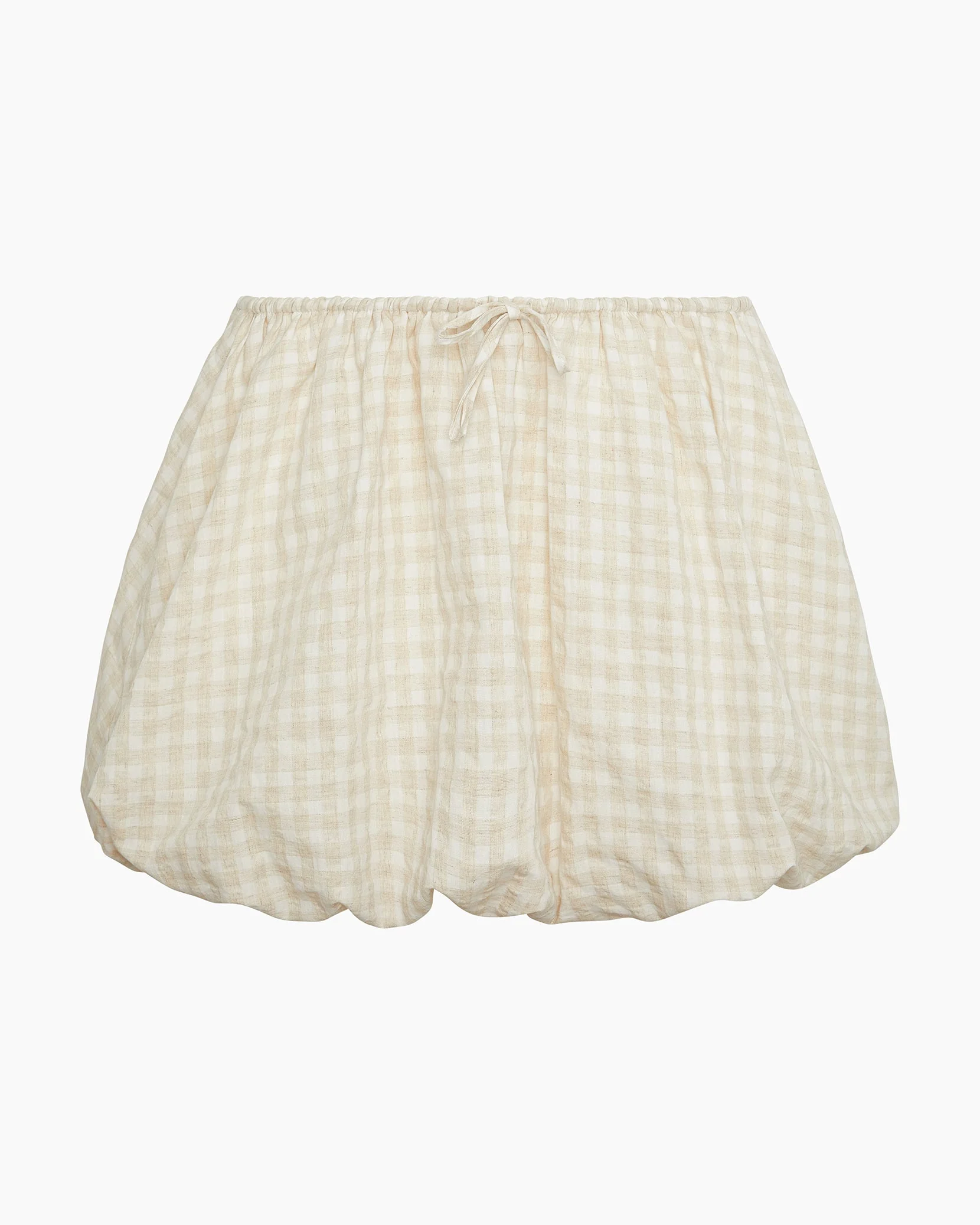 Womens | Air Linen Bubble Mini Skirt | Natural - Image 3