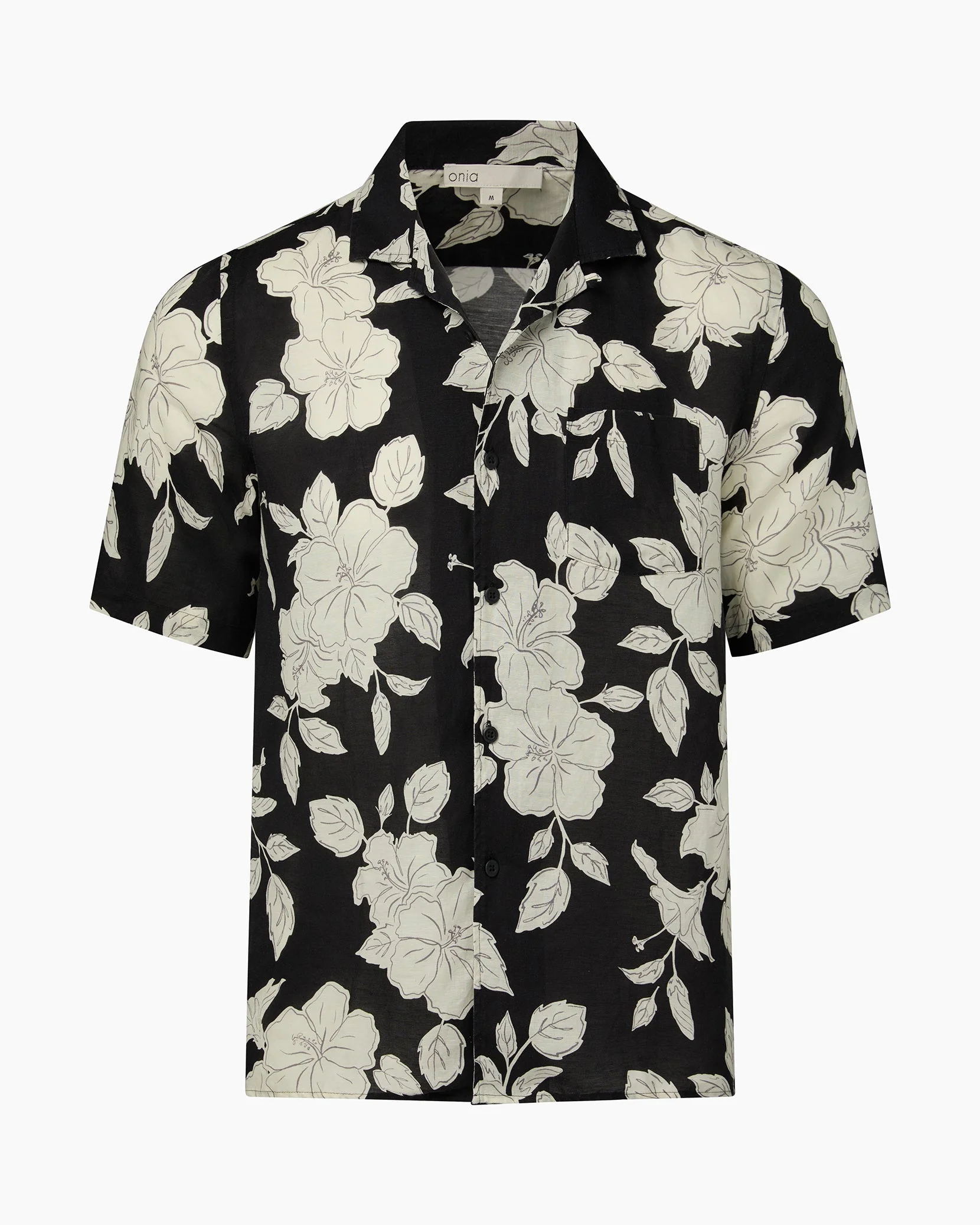 Mens | Air Linen Convertible Vacation Shirt | Black/Off White - Image 2