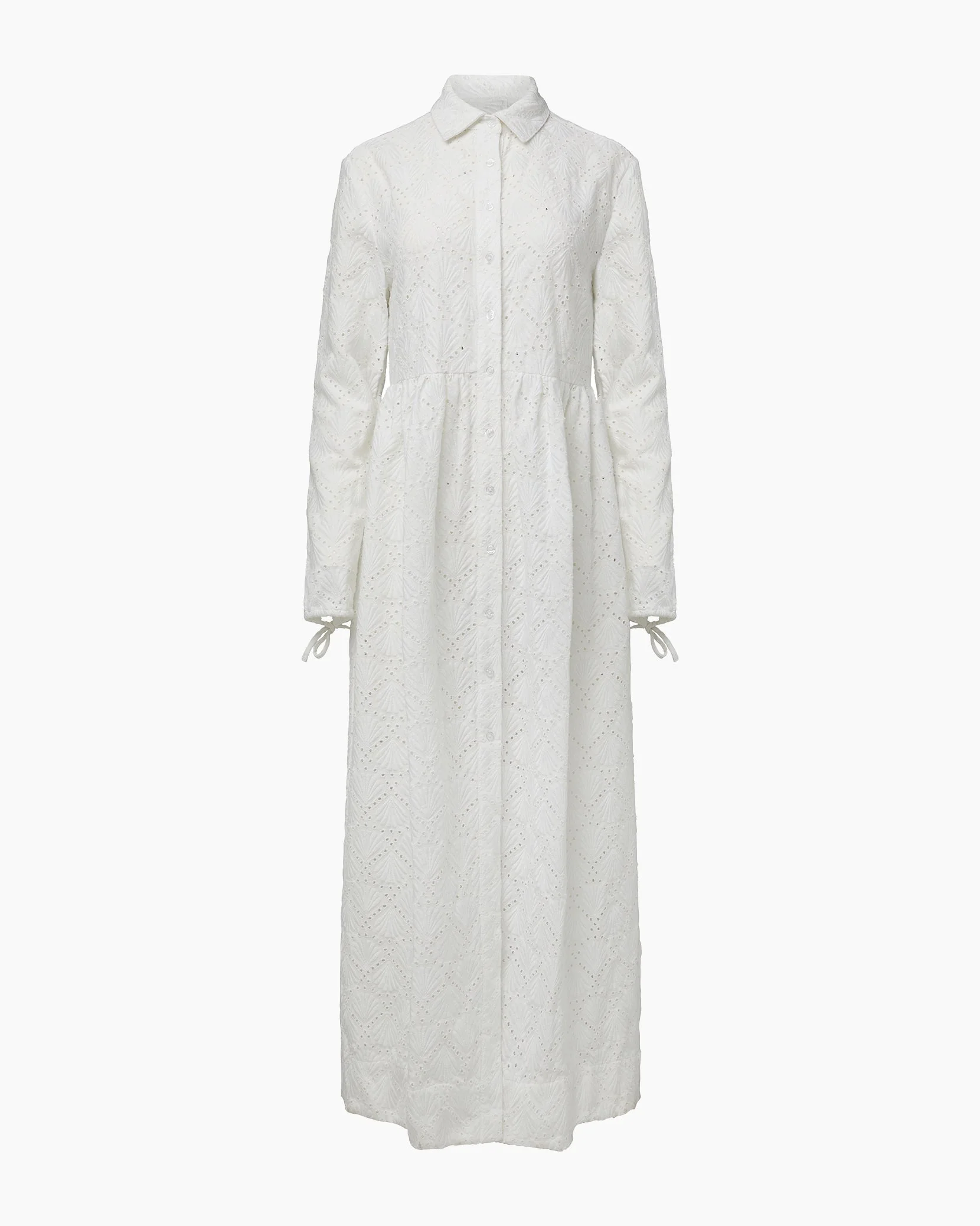 Womens | Air Linen Maxi Shirtdress | White - Image 2