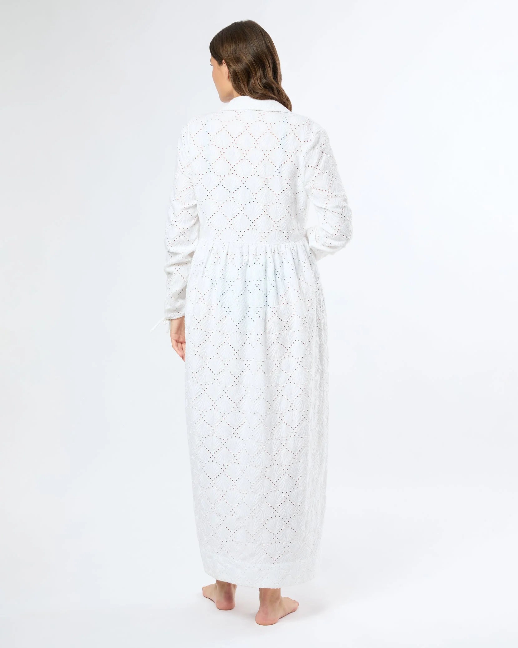 Womens | Air Linen Maxi Shirtdress | White - Image 6
