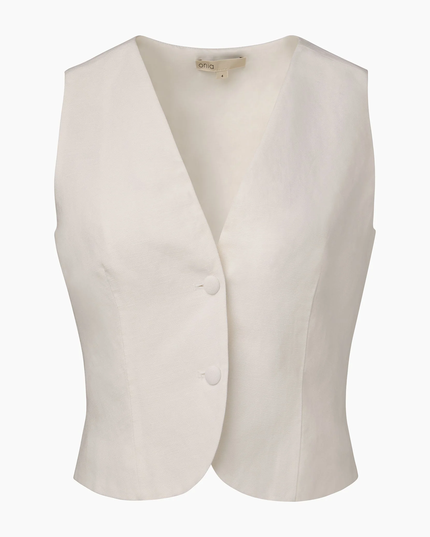 Womens | Air Linen Relaxed Vest | White - Image 2