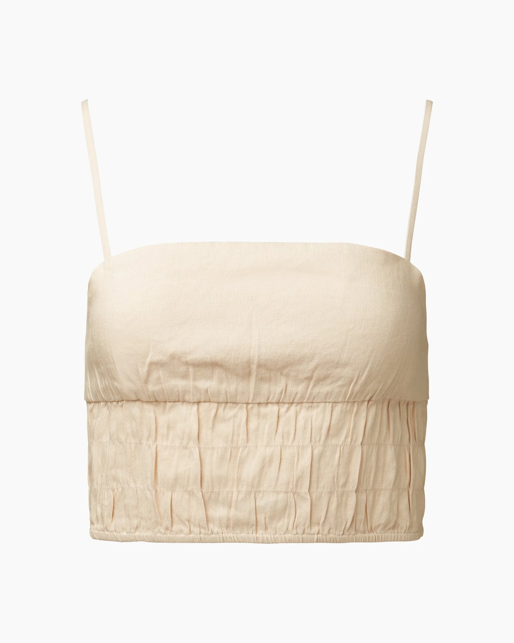 Womens | Air Linen Smocked Tank | Sand