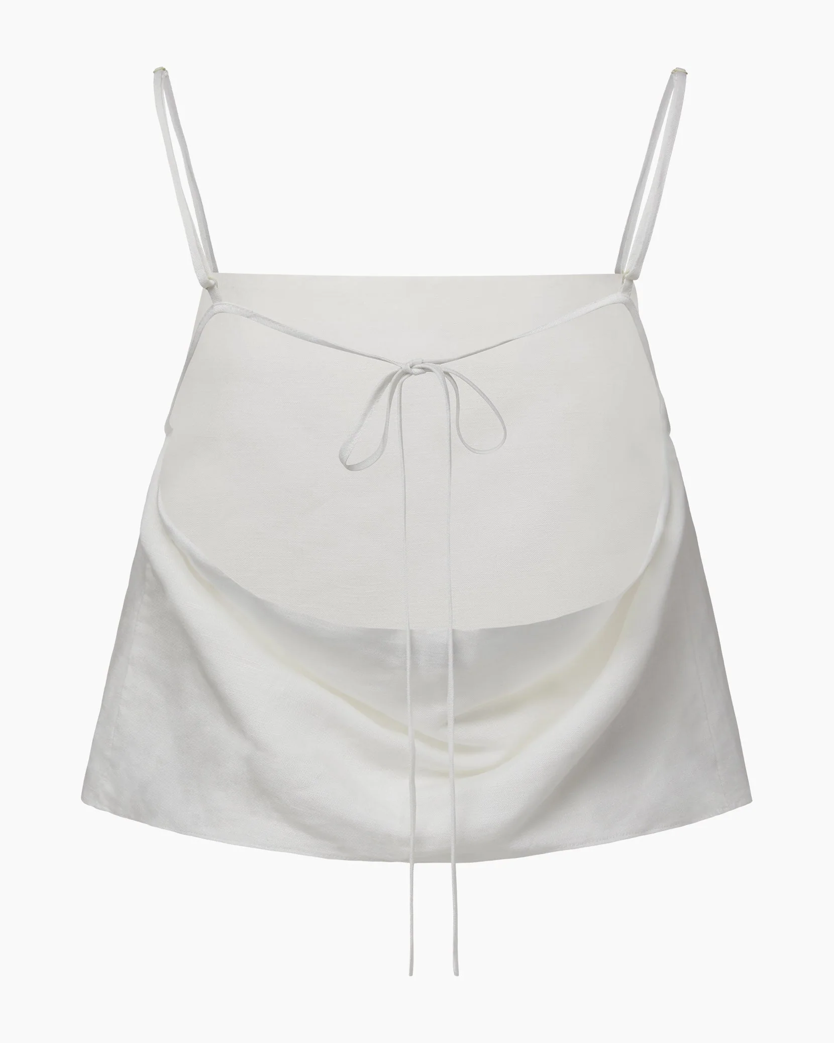 Womens | Air Linen Square Neck Tank Top | White - Image 3
