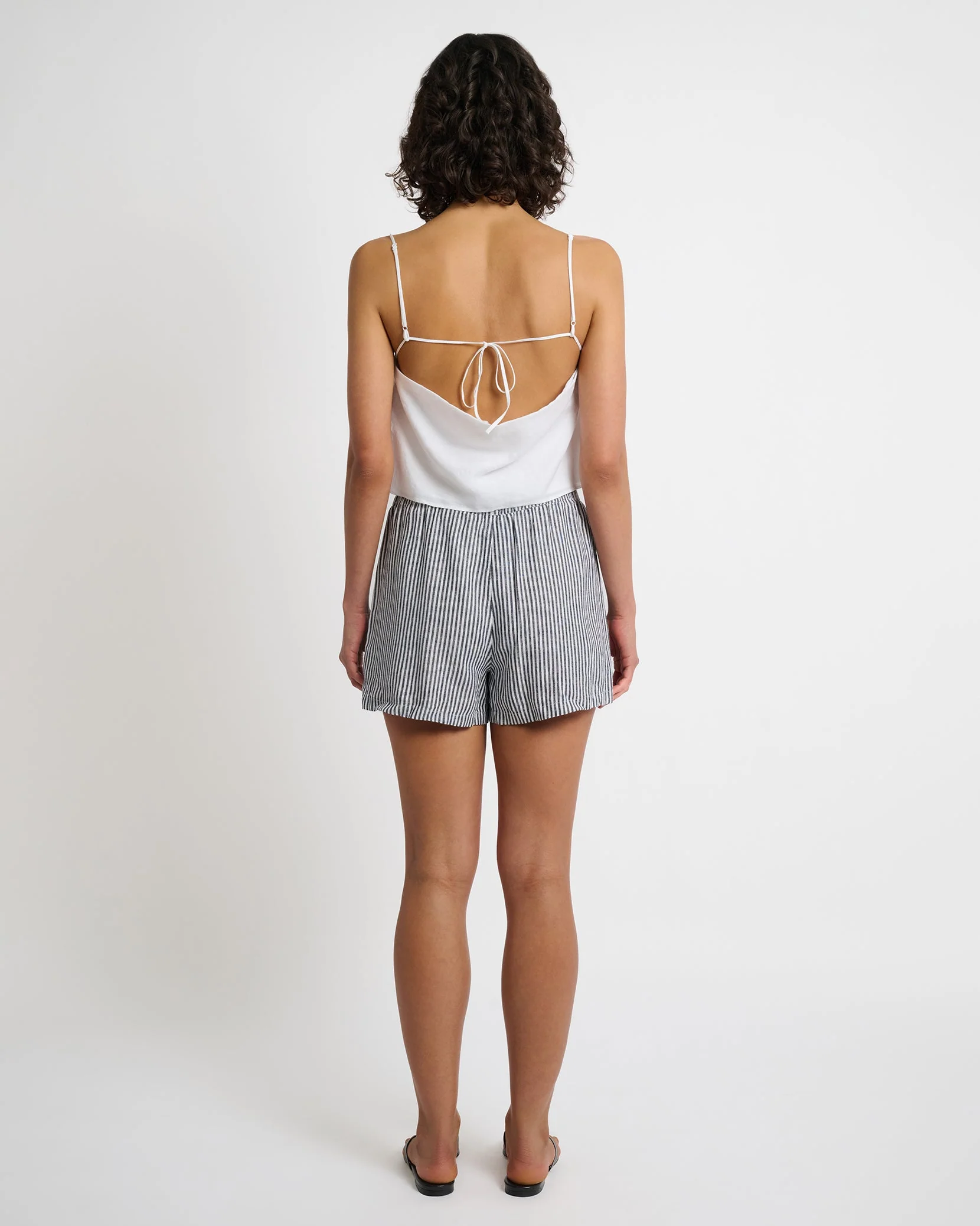 Womens | Air Linen Square Neck Tank Top | White - Image 6