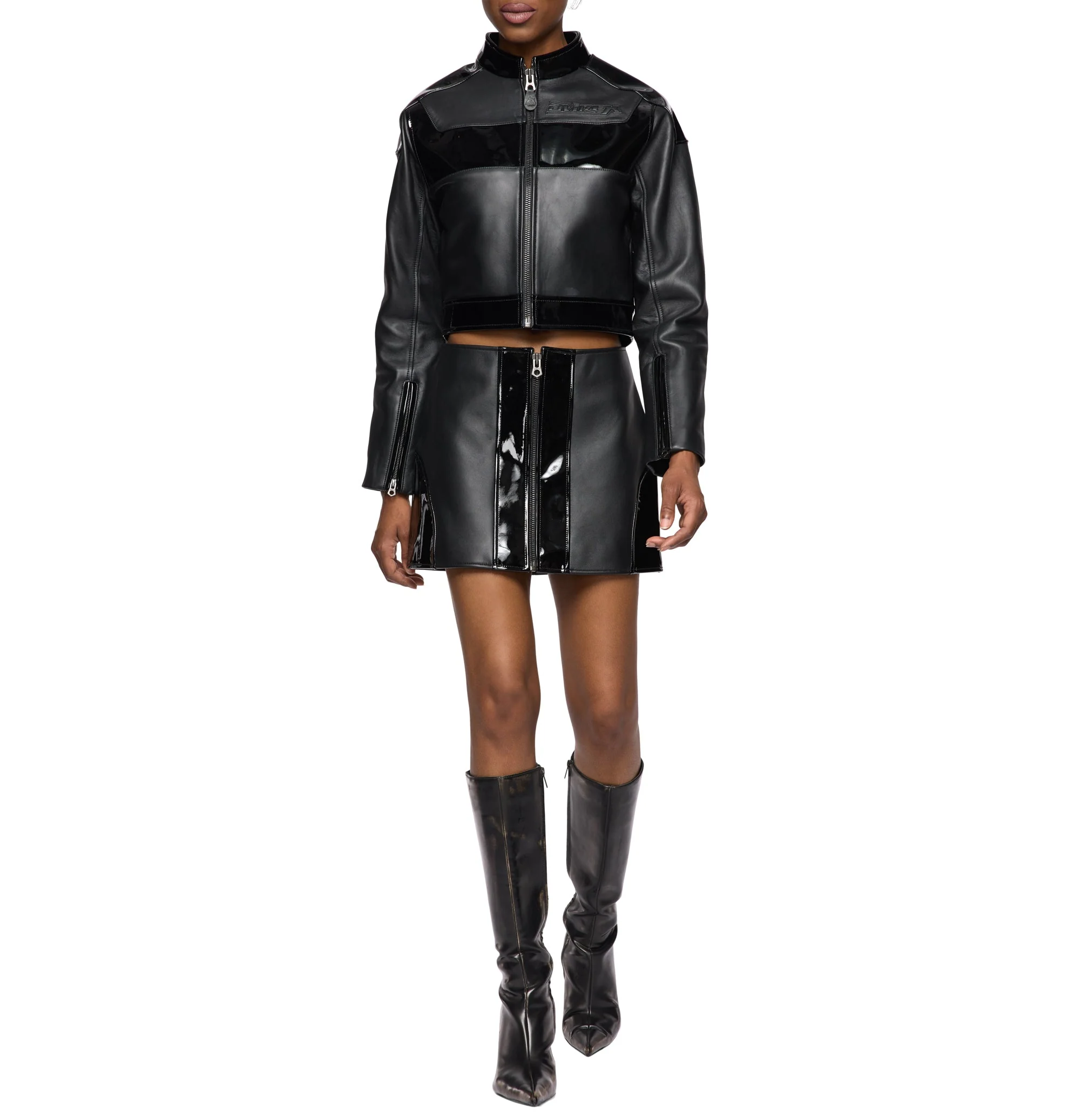Cropped Moto Jacket | Black - Image 7