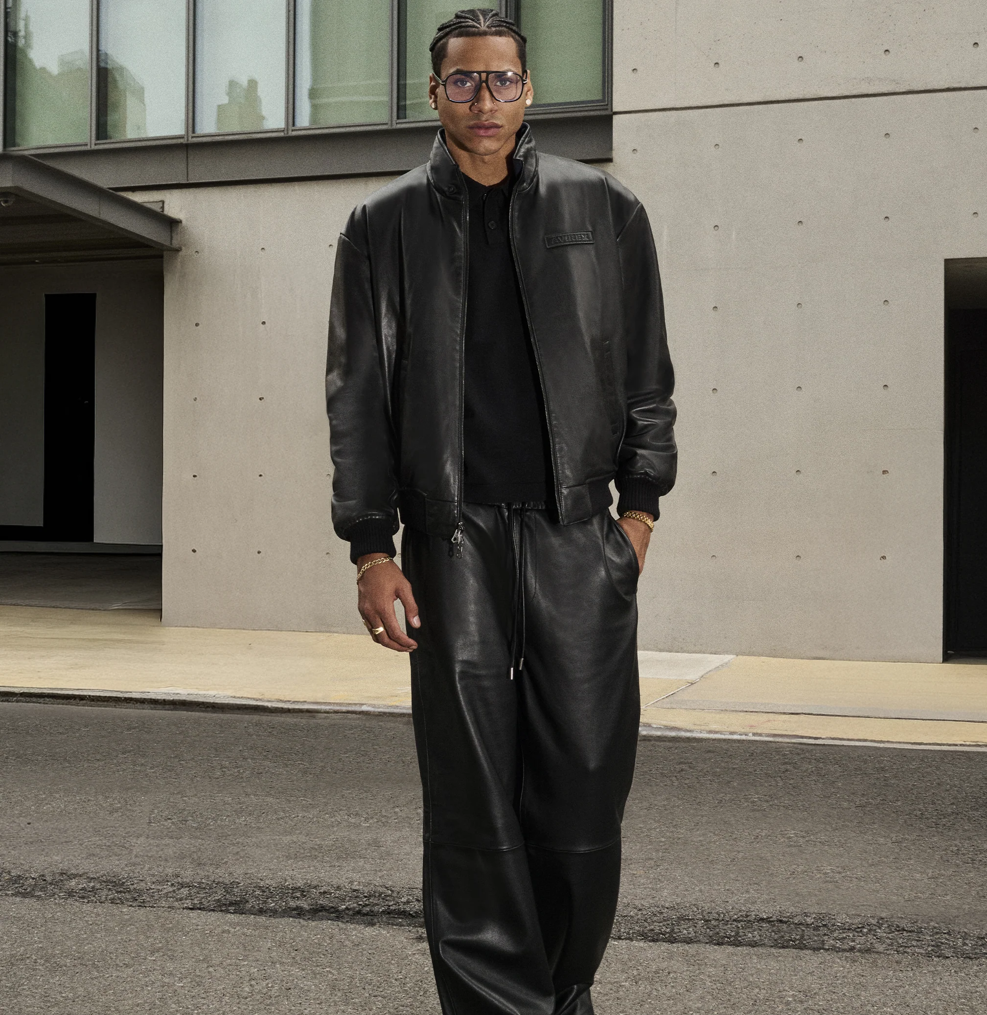 Reversible Nappa Leather Track Jacket | Black - Image 20