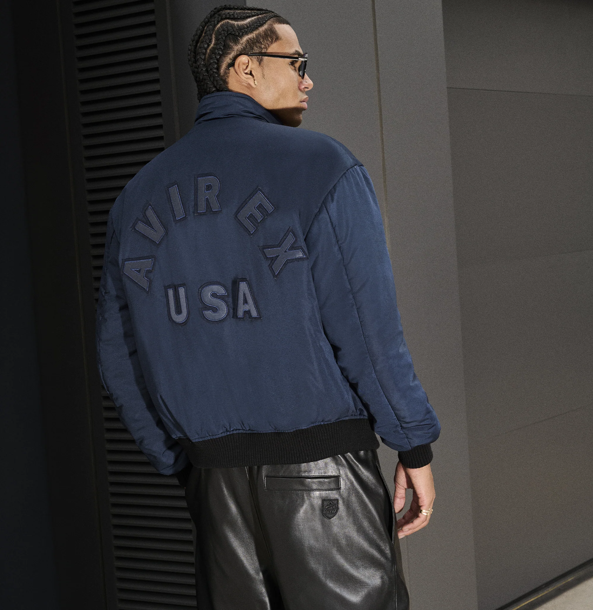 Reversible Nappa Leather Track Jacket | Black - Image 21