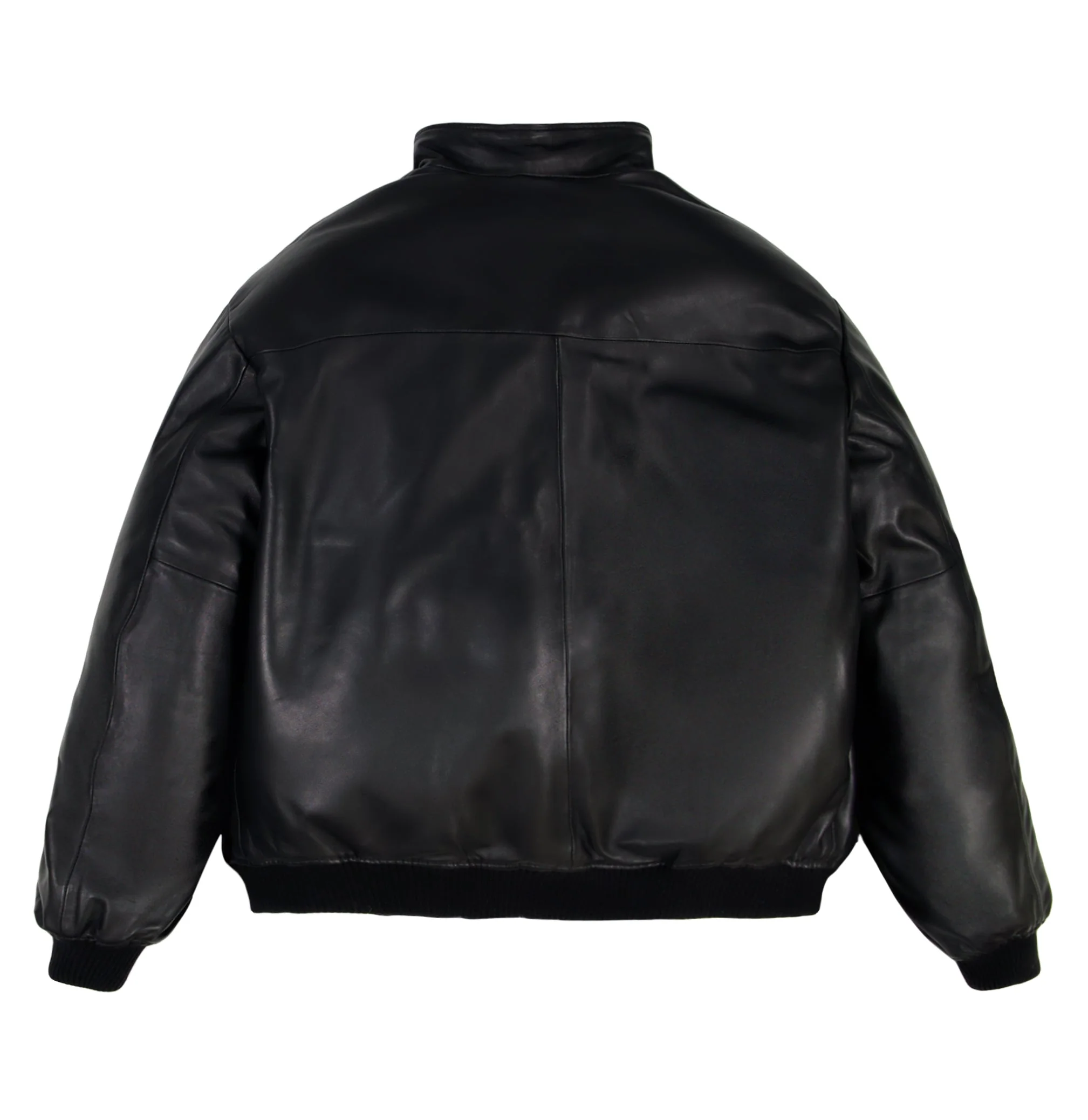 Reversible Nappa Leather Track Jacket | Black - Image 3