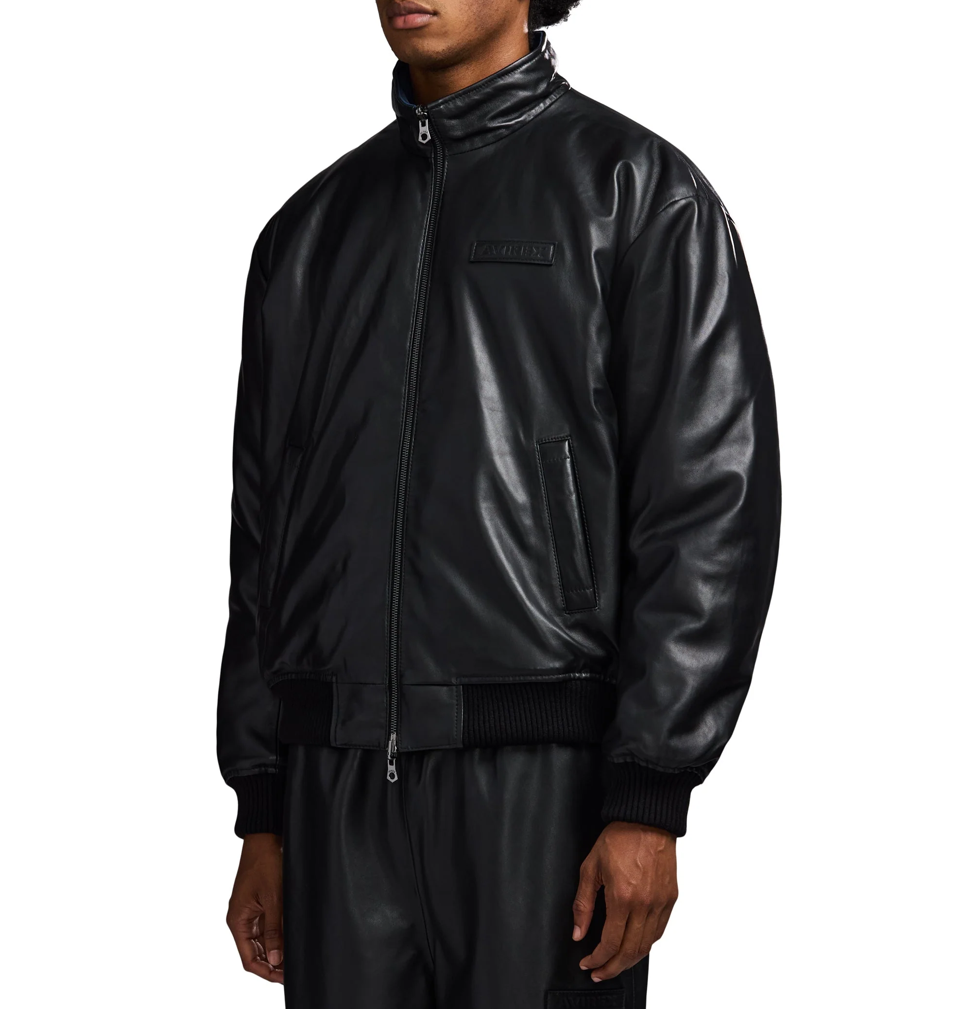 Reversible Nappa Leather Track Jacket | Black - Image 6