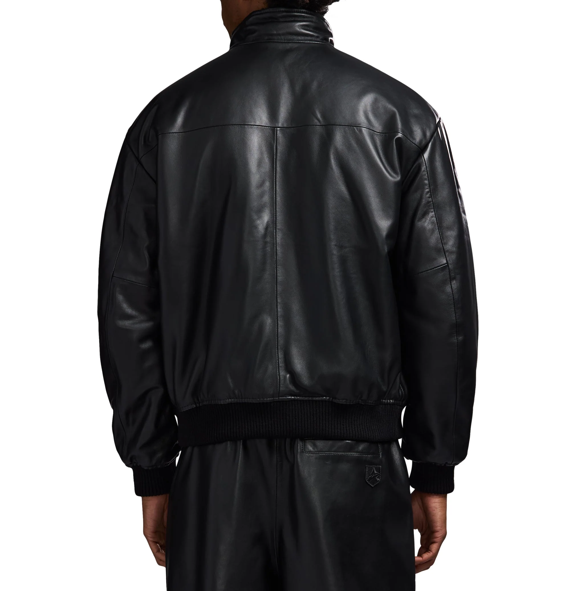 Reversible Nappa Leather Track Jacket | Black - Image 8