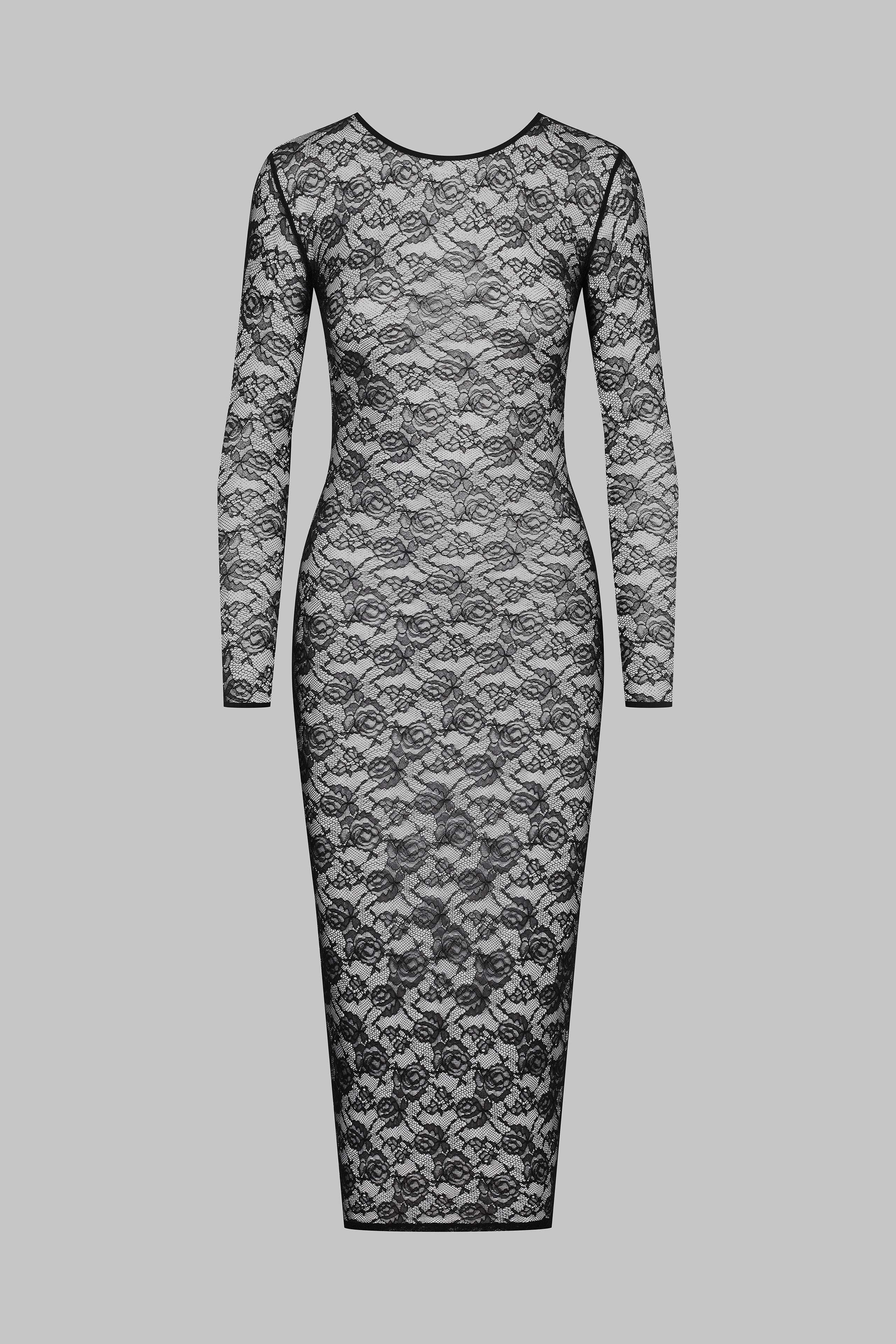 Long sleeve midi dress - Flashback | Black - Image 4