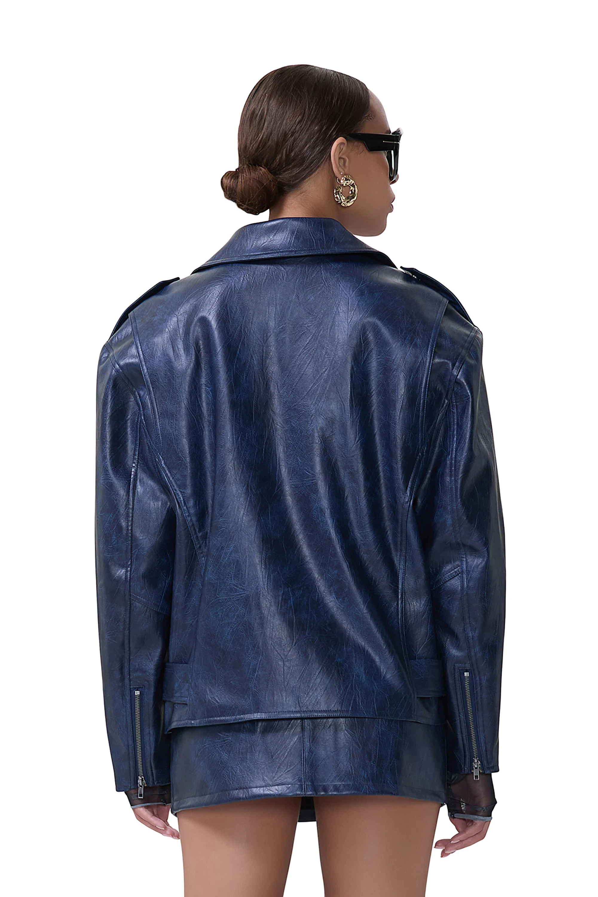Blaise Moto Jacket | Navy Distressed - Image 4
