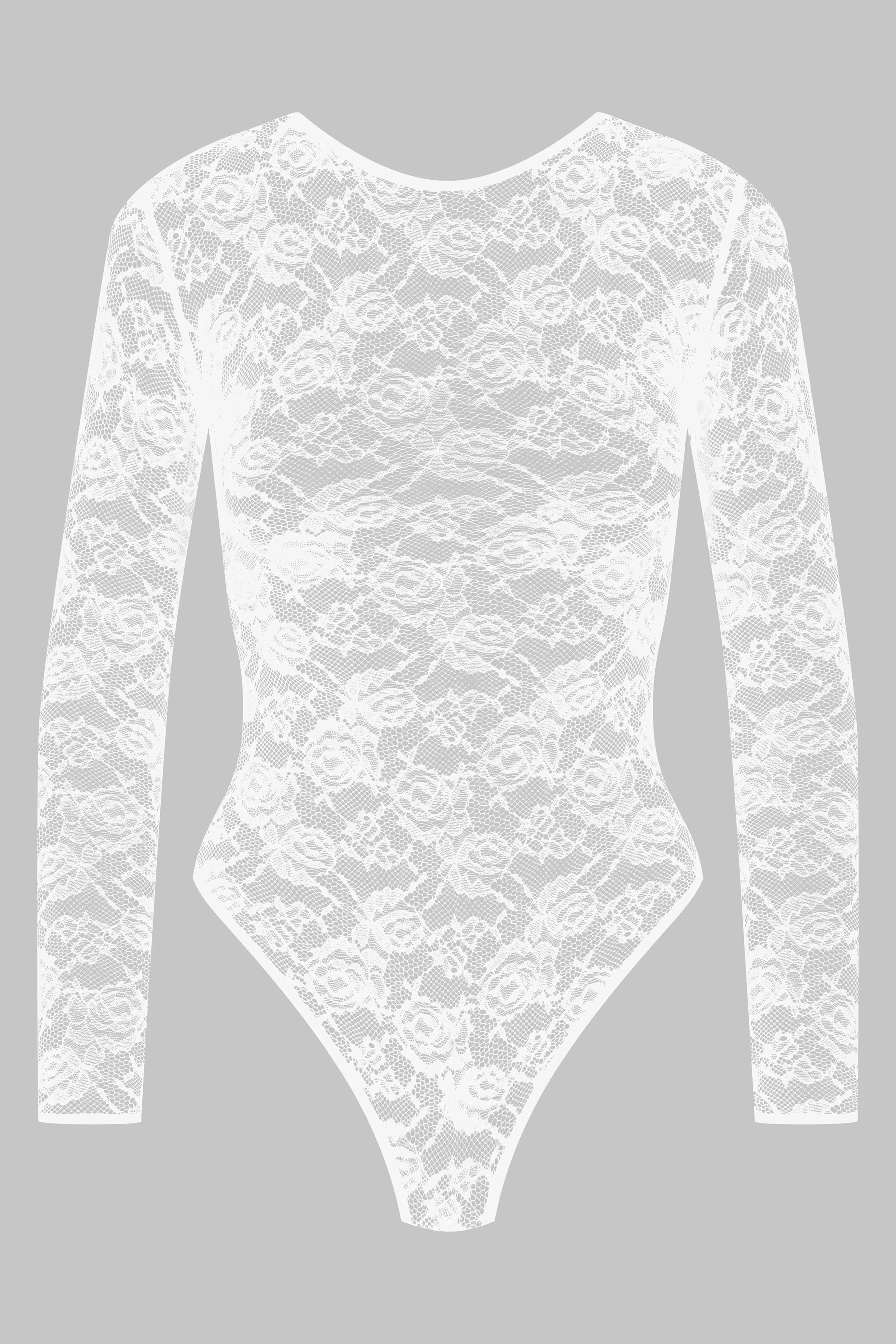 Long-sleeved thong bodysuit - Flashback | White - Image 4