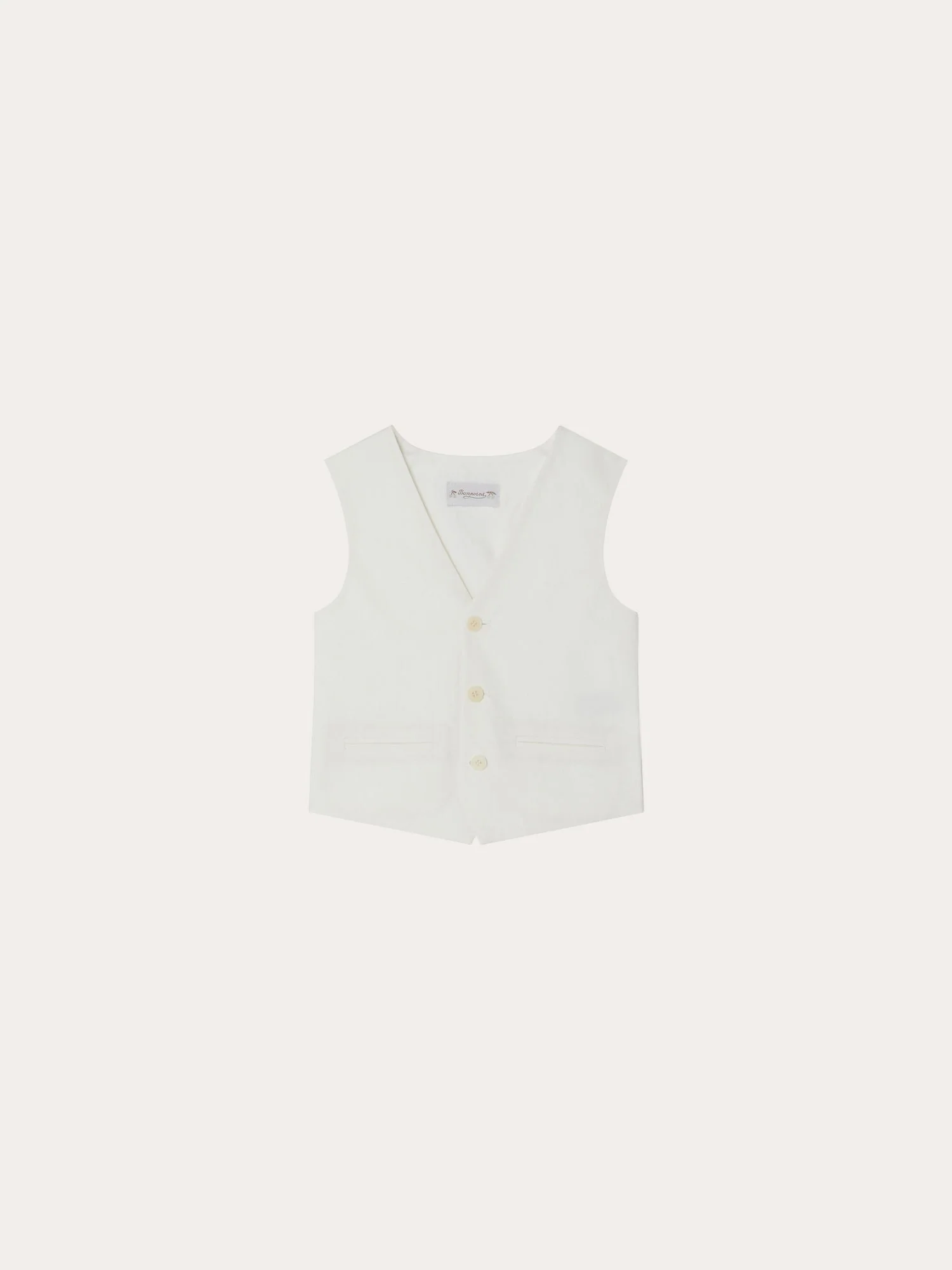 Boy | Linen And Cotton Dressy Vest For Boys | Milk White