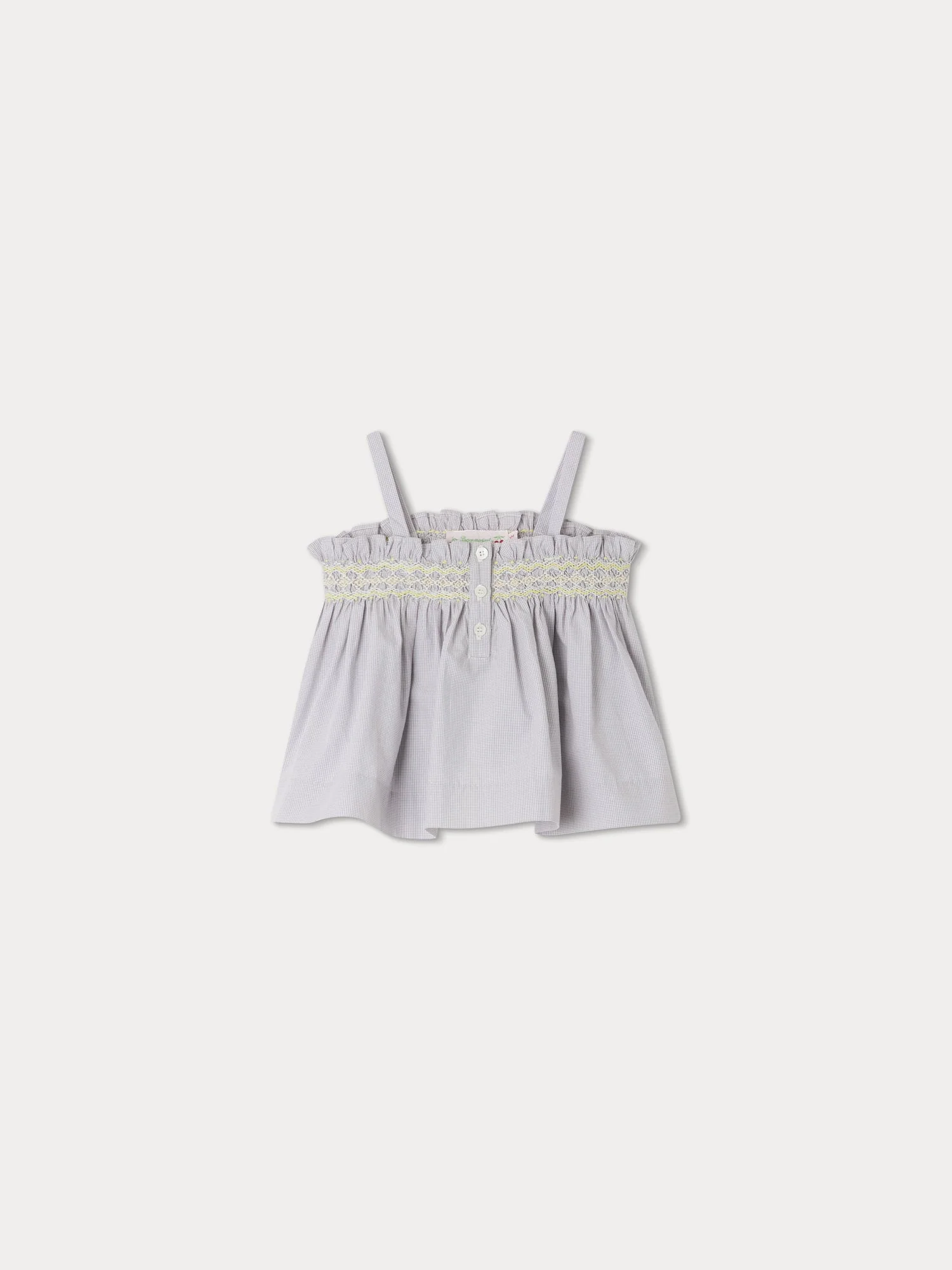 Girl | Abricot Smocked Blouse | Light Gray