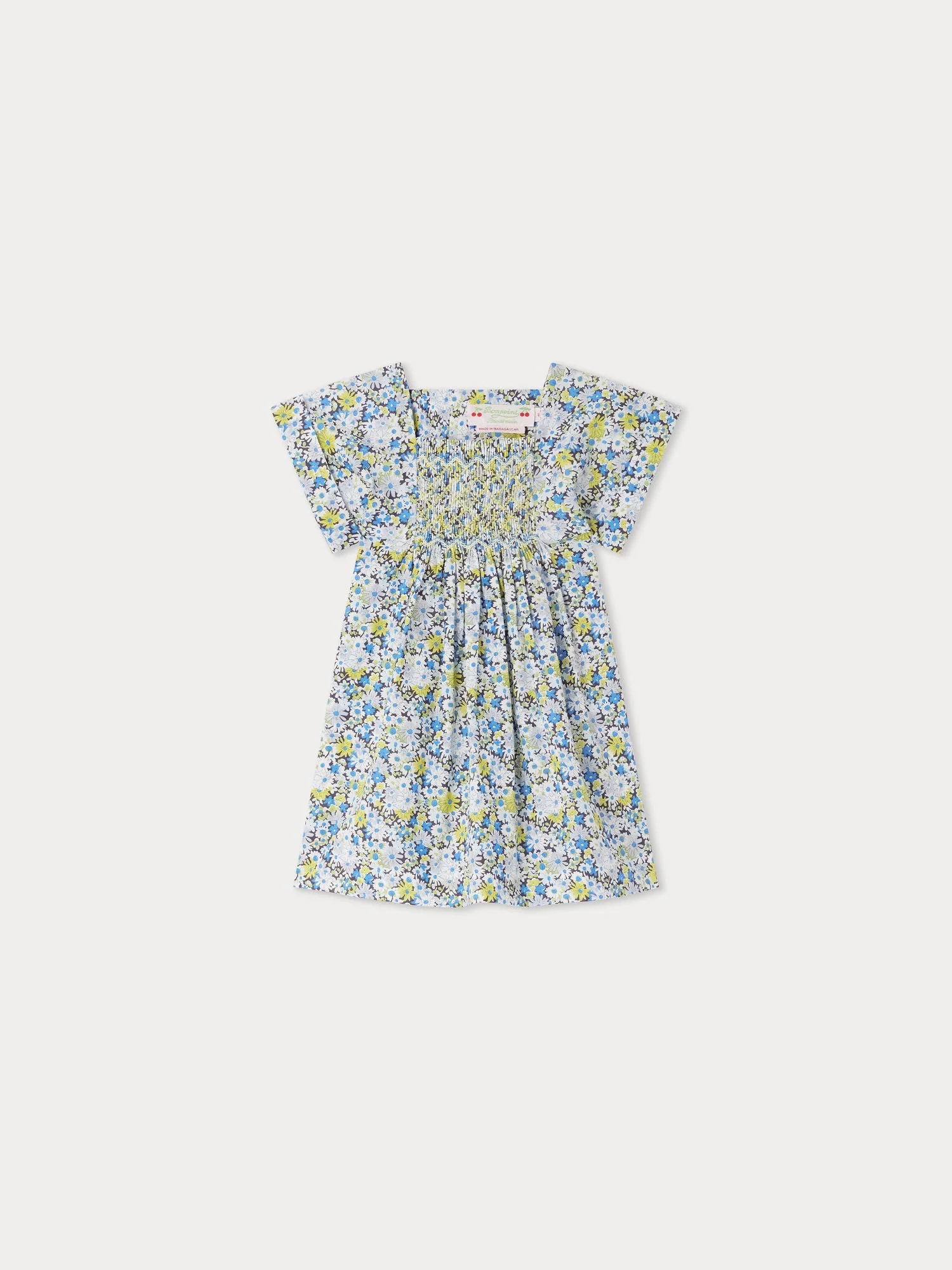 Girl | Pais Smocked Dress Flowers | Blue