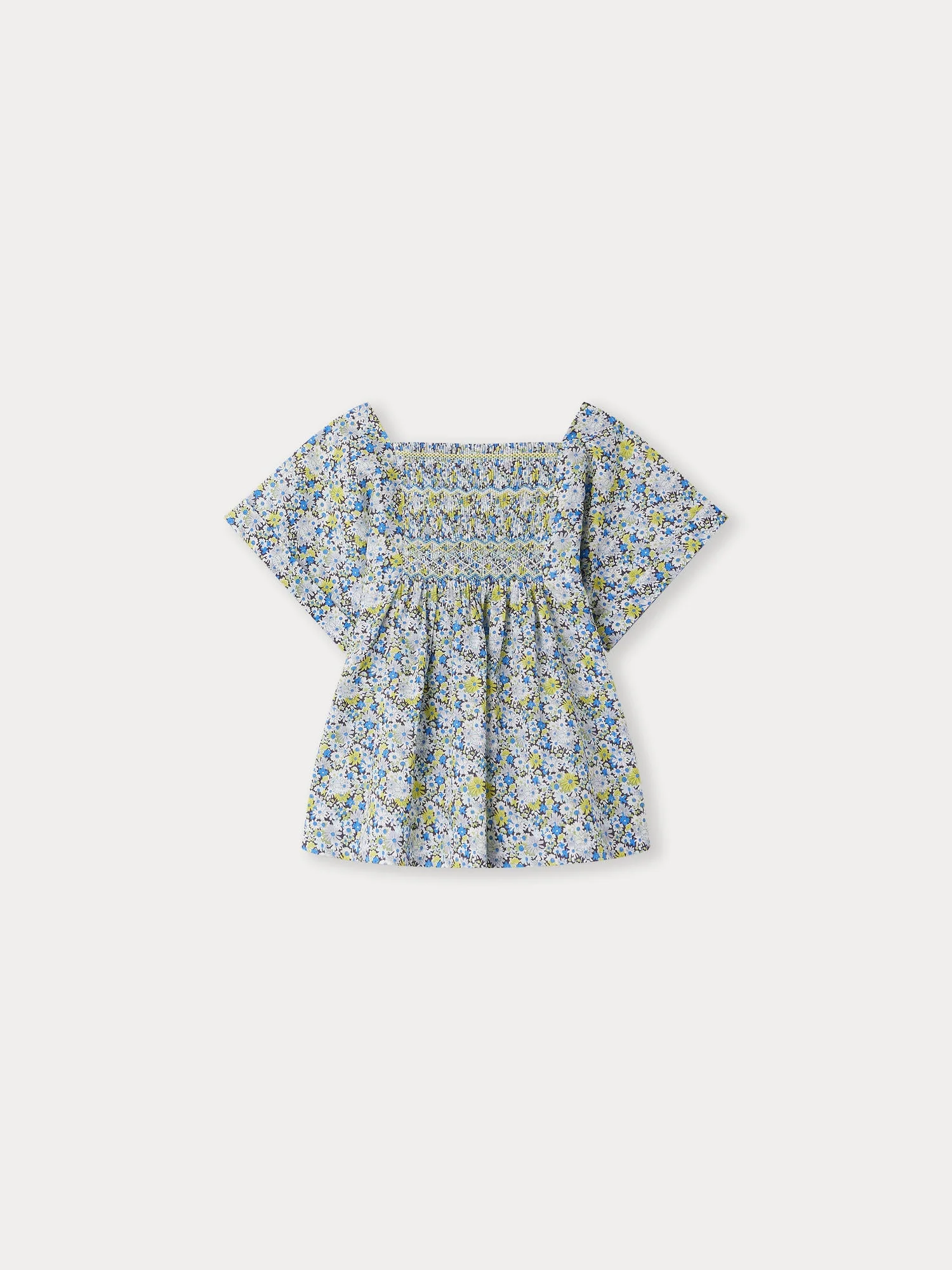 Girl | Pays Smocked Blouse | Blue Flowers