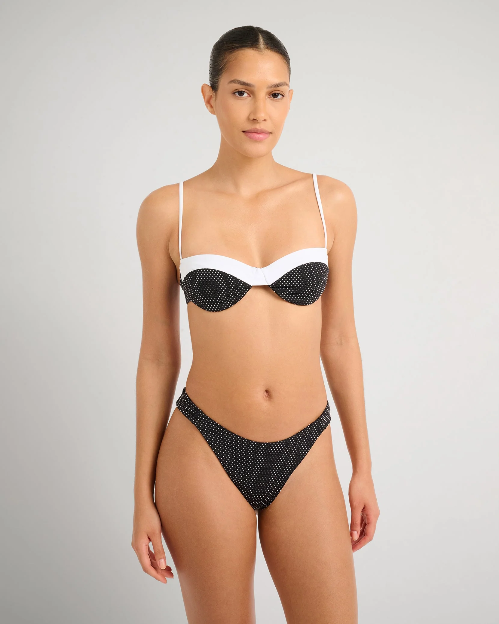 Womens | Brigitte Bikini Top | Black/White