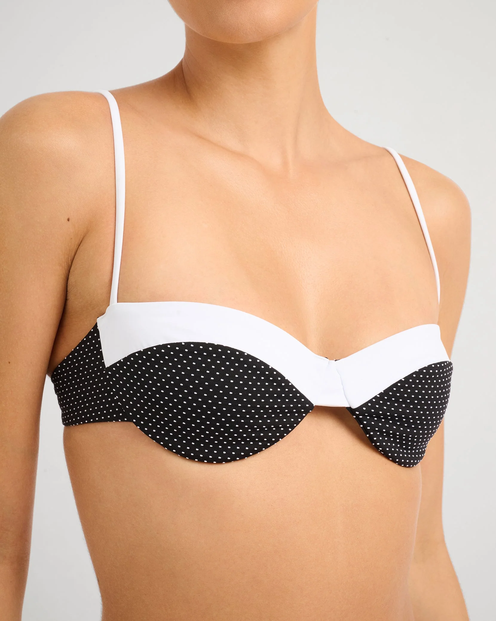 Womens | Brigitte Bikini Top | Black/White - Image 4