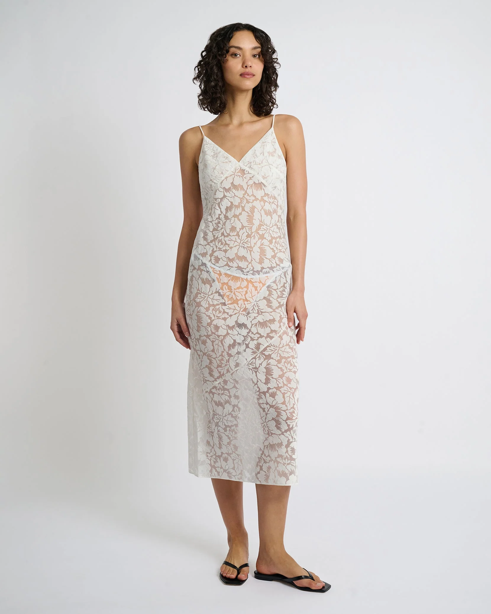 Womens | Burnout Slip Dress | White