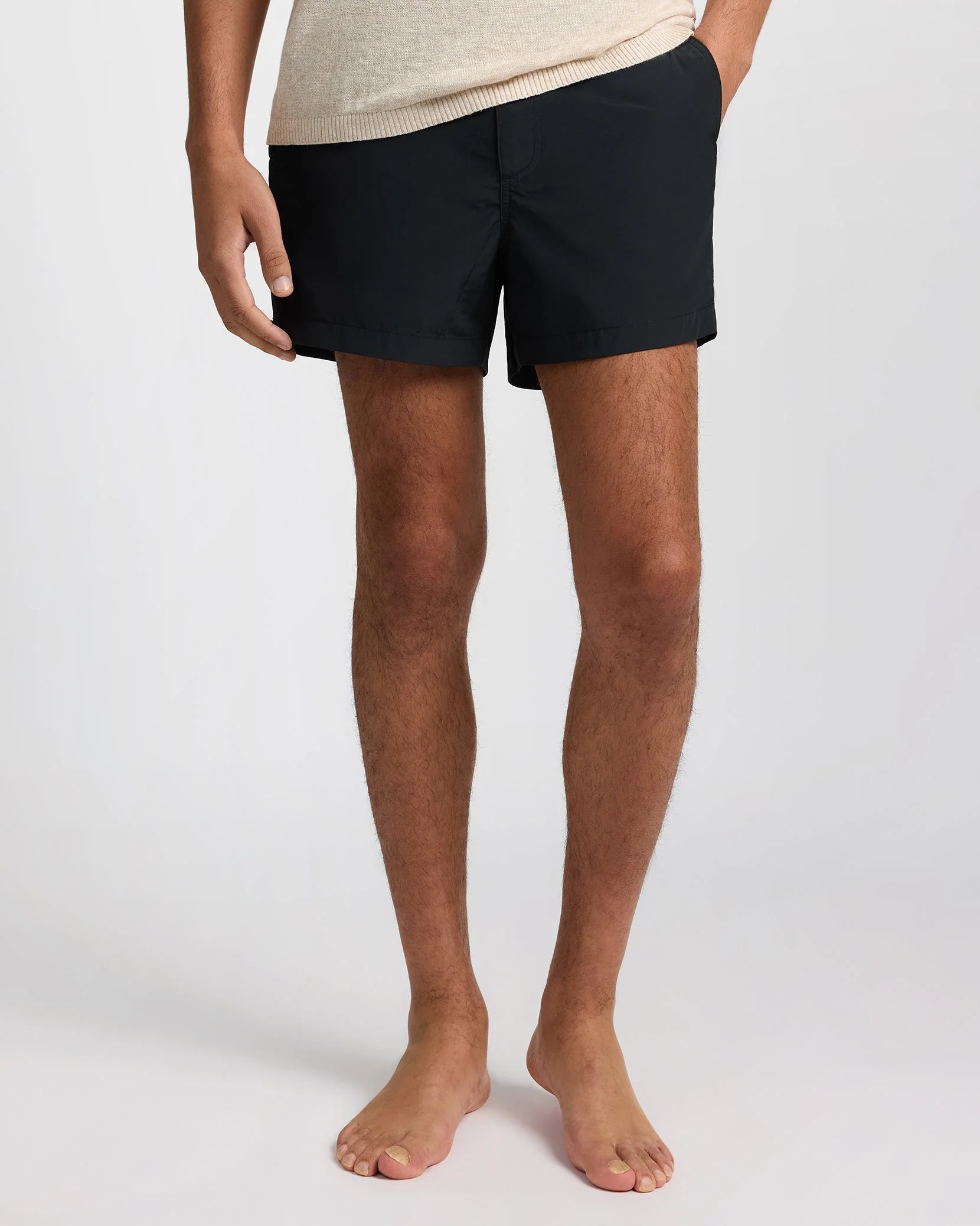 Mens | Calder Side Elastic 4" Swim Trunk | Black - Image 3