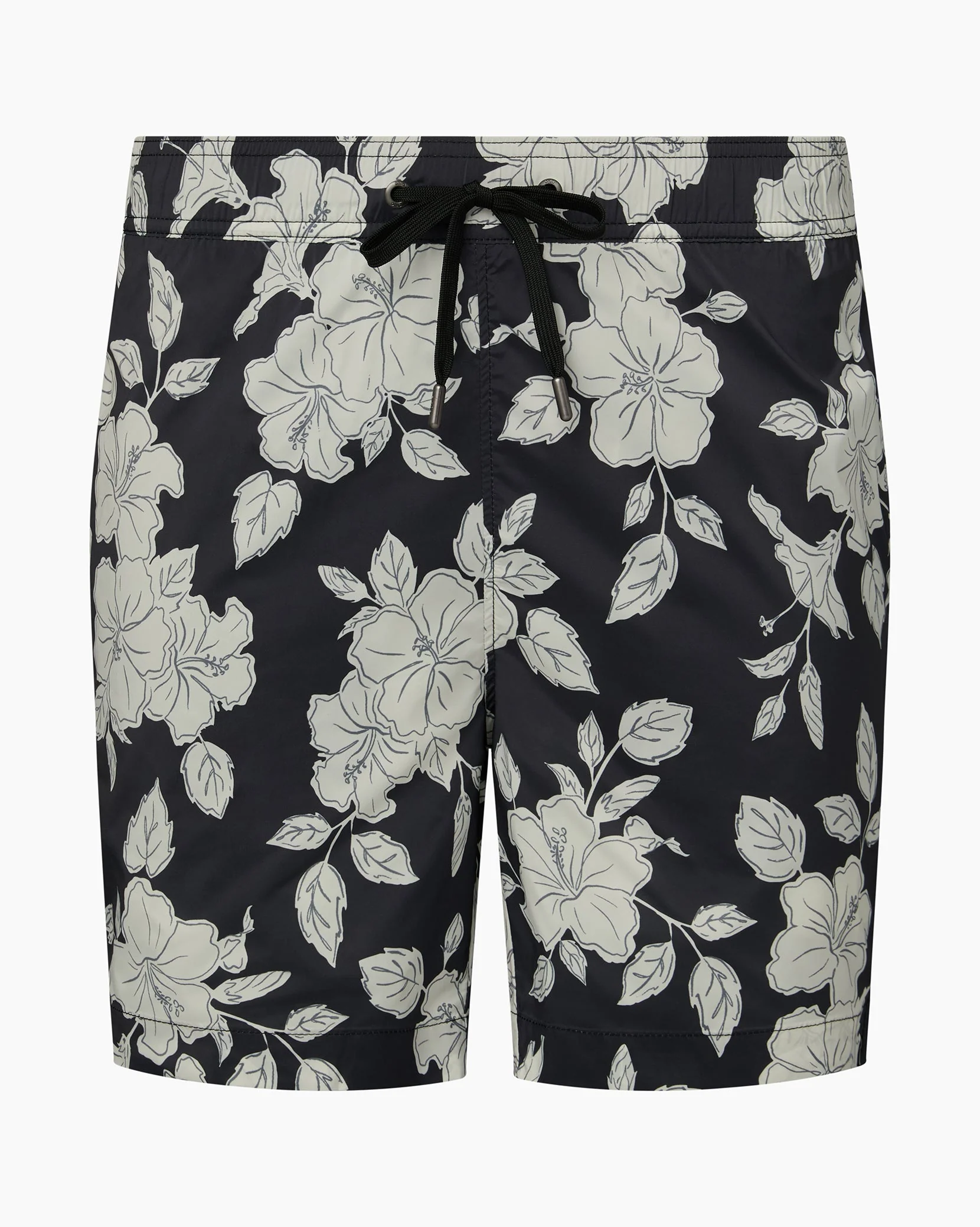Mens | Charles 7" Swim Trunk | Black/Off White - Image 2