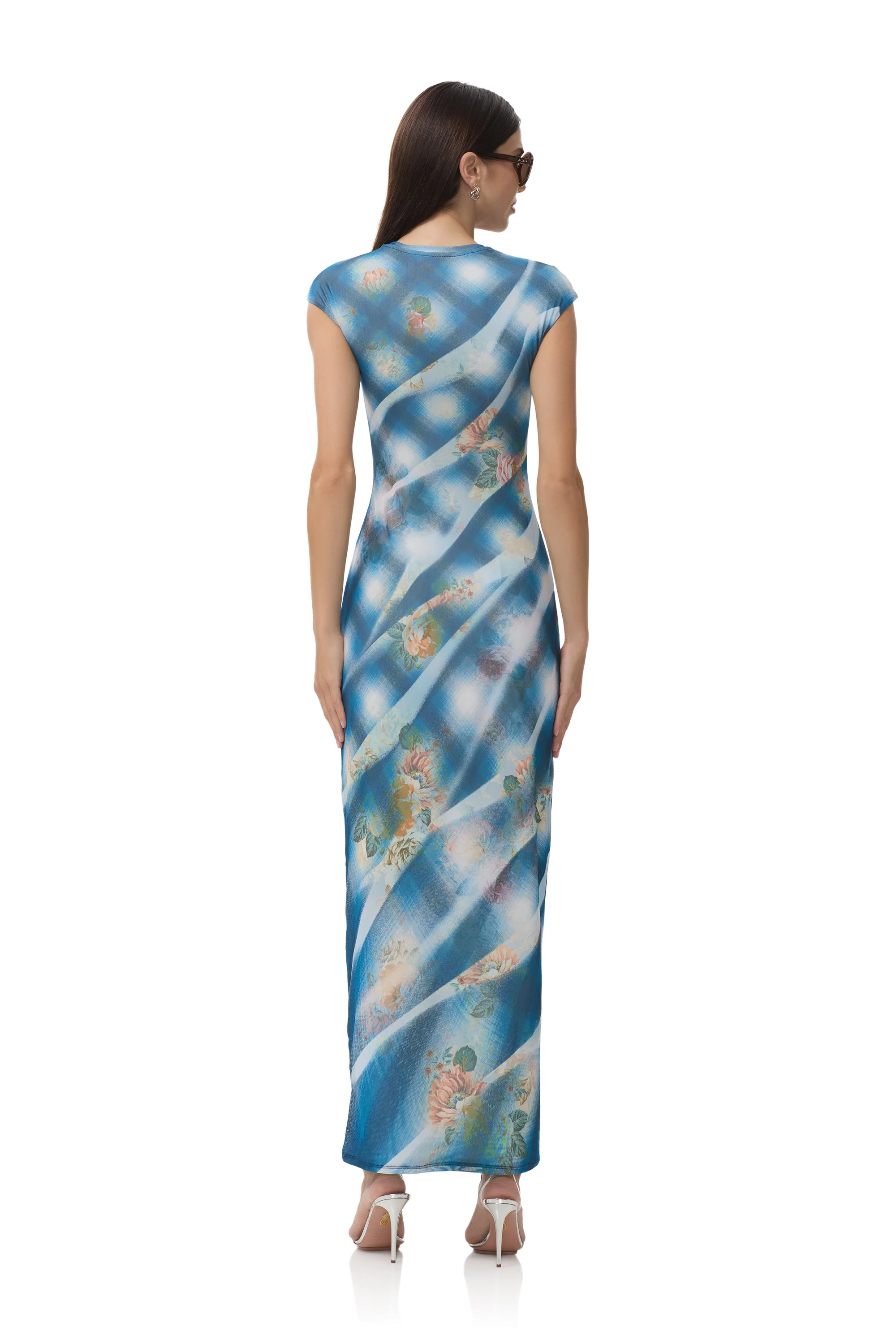 Cody Dress | Blue Floral Plaid - Image 4