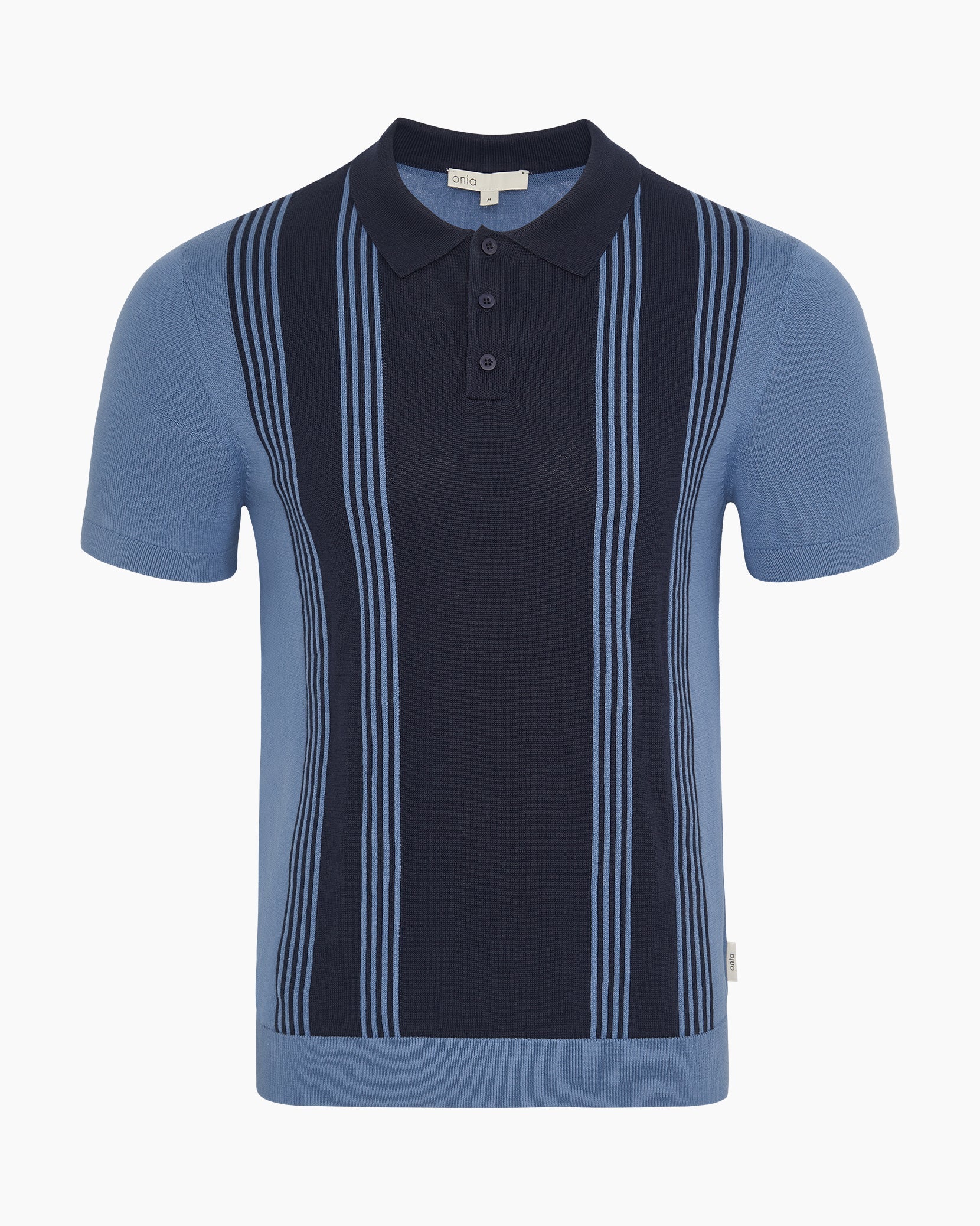 Mens | Cotton Knit Short Sleeve Polo | Indigo/Navy
