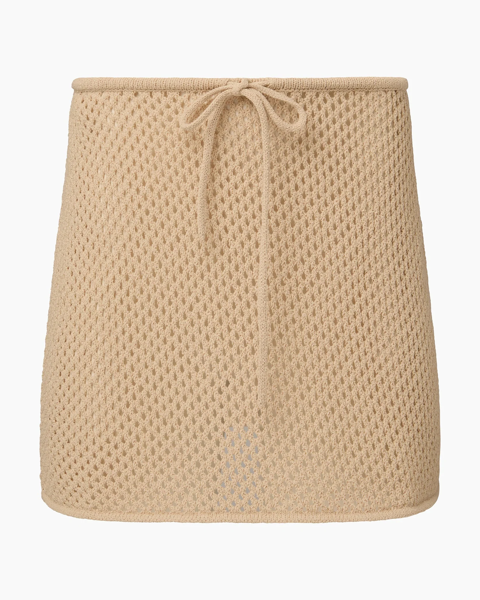 Womens | Crochet Knit Mini Skirt | Sandshell - Image 2