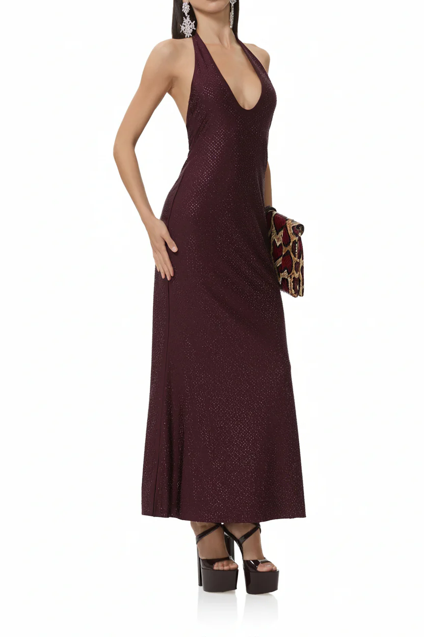 Danika Studded Jersey Dress | Vineyard