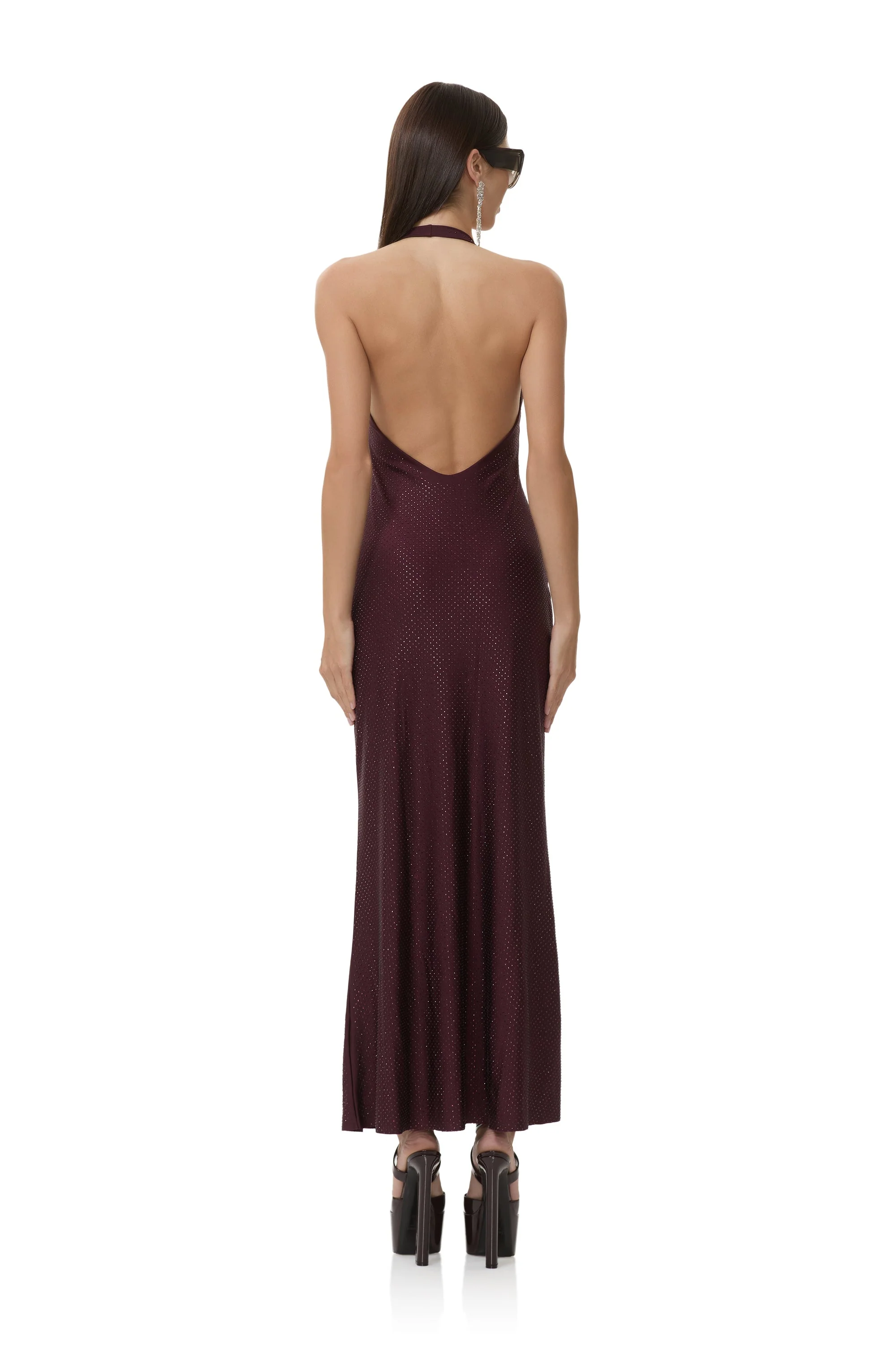 Danika Studded Jersey Dress | Vineyard - Image 4