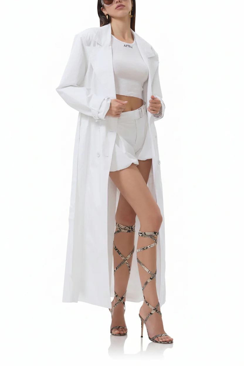 Earhart Trench Coat | Bright White