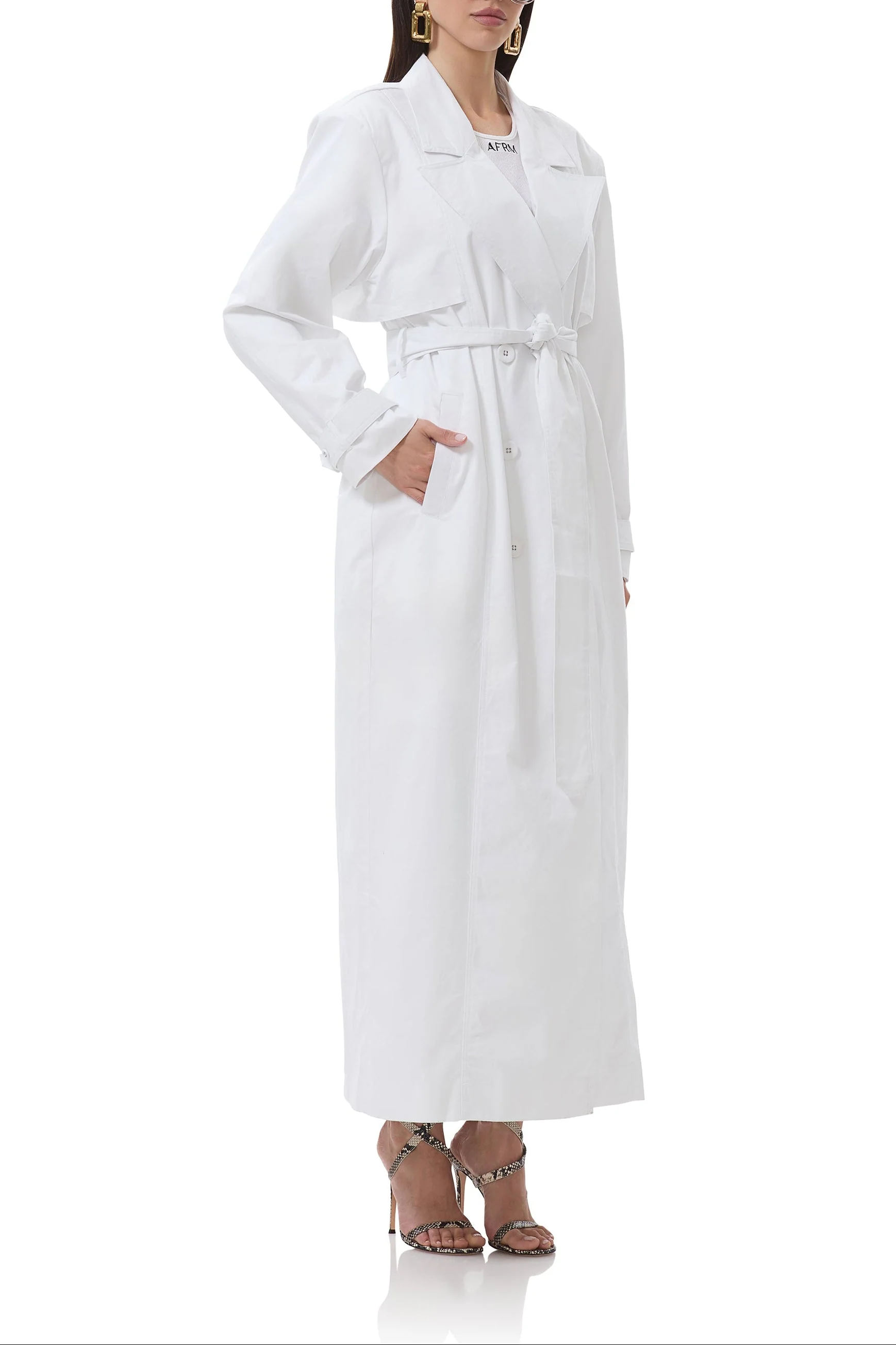 Earhart Trench Coat | Bright White - Image 3