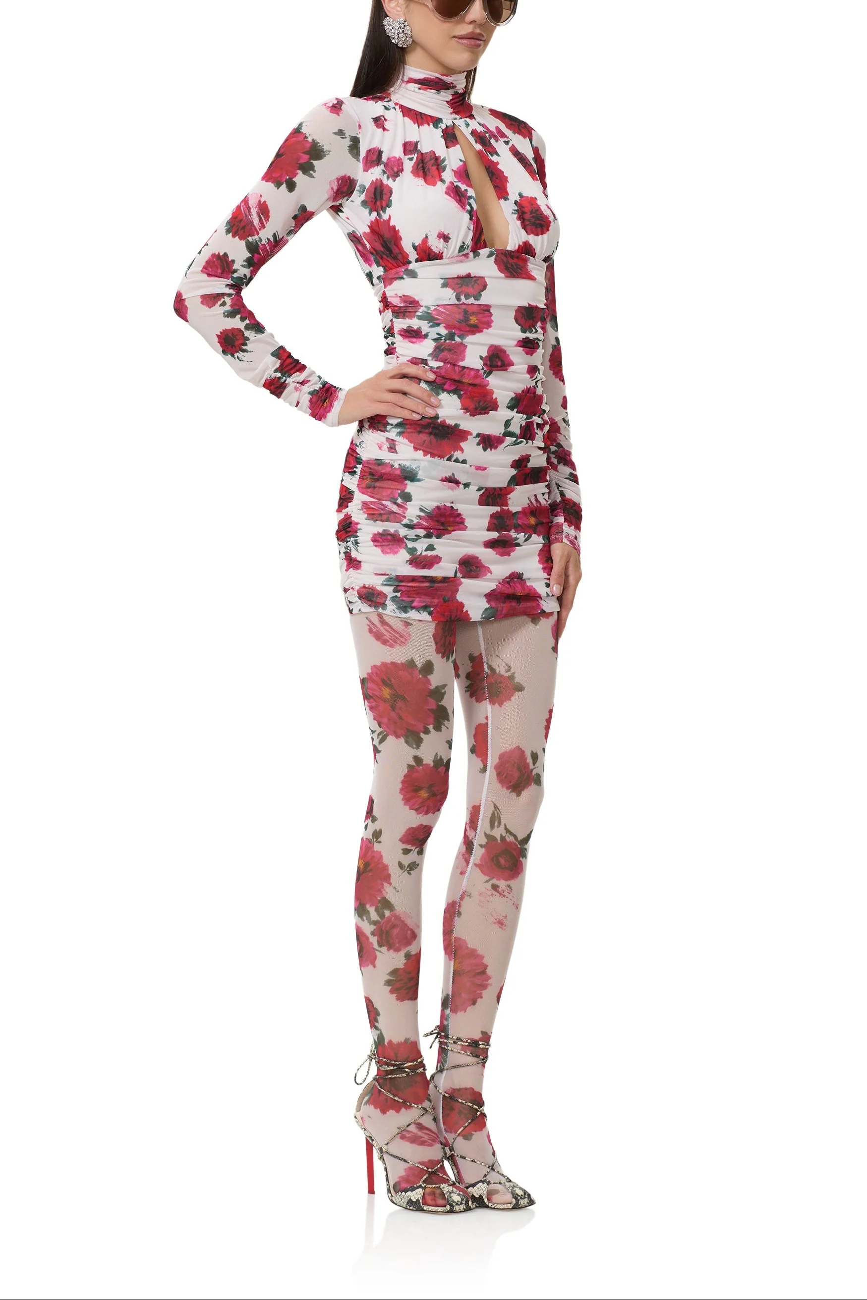 Eliya Dress | Ivory Painted Rose - Image 2