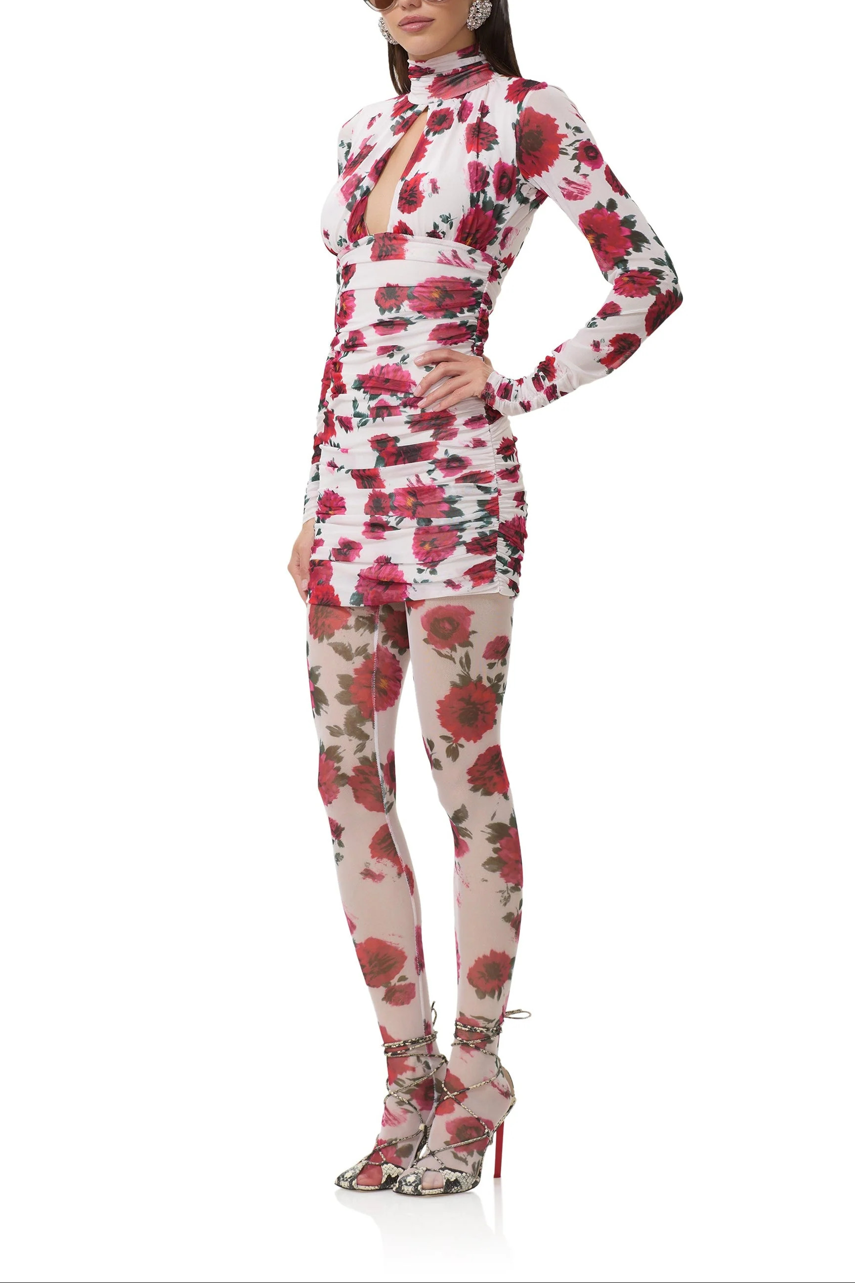 Eliya Dress | Ivory Painted Rose - Image 3