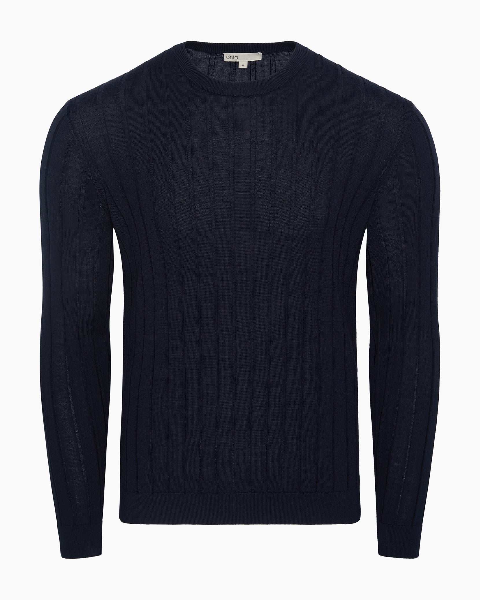 Mens | Extra Fine Merino Wool Crewneck Sweater | Midnight