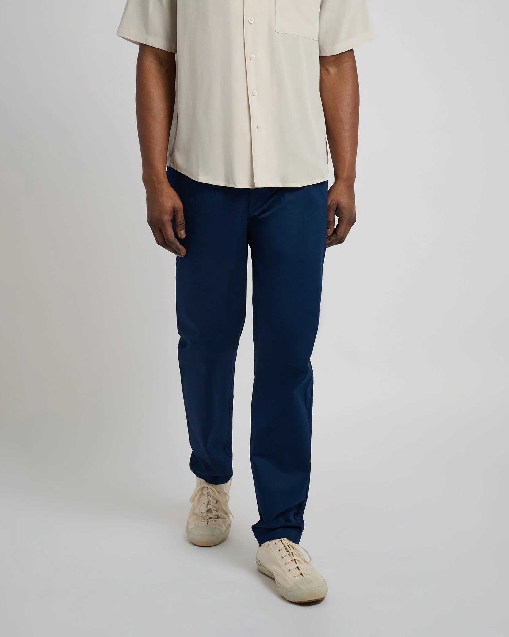 Mens | Garment Dye Cotton Drawstring Pant | Deep Navy - Image 3