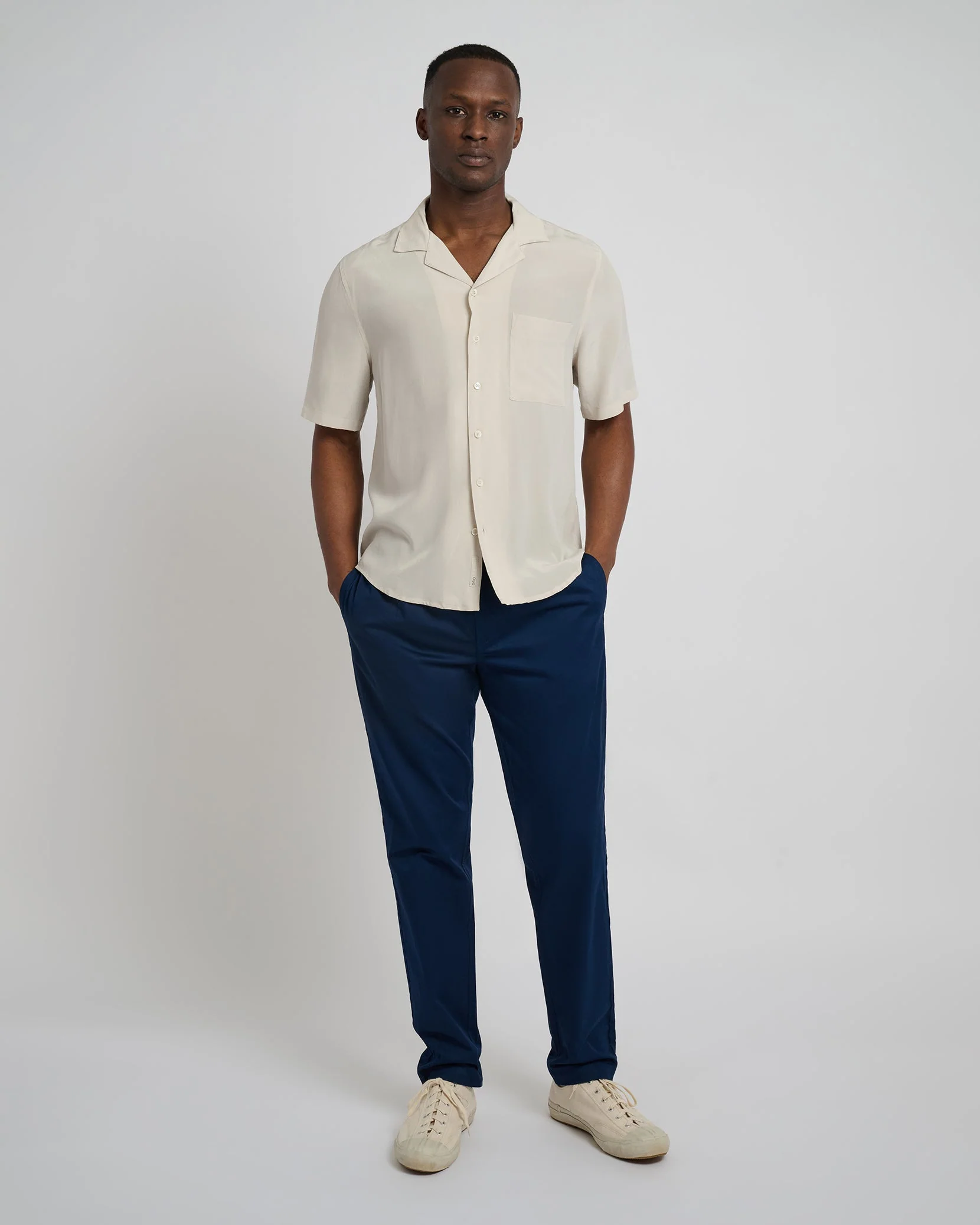 Mens | Garment Dye Cotton Drawstring Pant | Deep Navy - Image 4