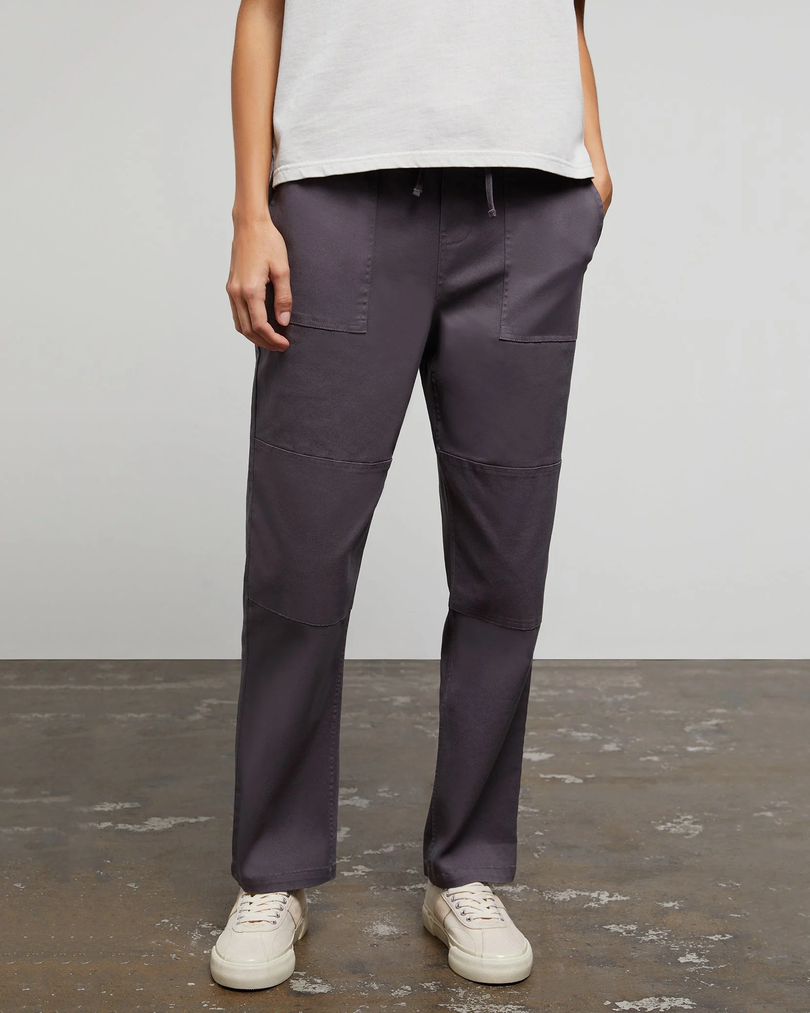Mens | Garment Dye Elastic Chino Pant | Charcoal