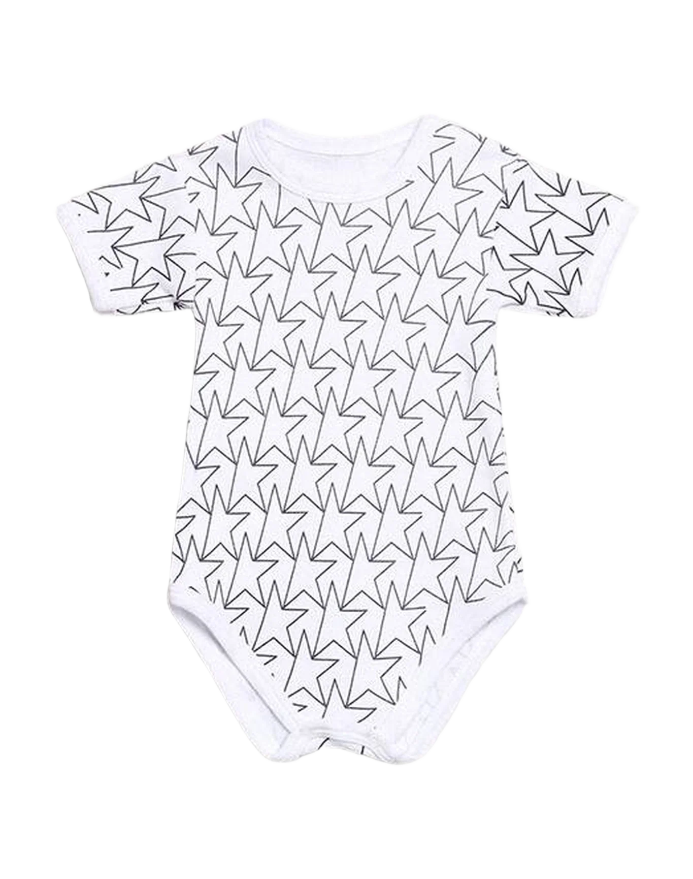 Baby | Gift Set In With Trim And Star | White x Navy Blue