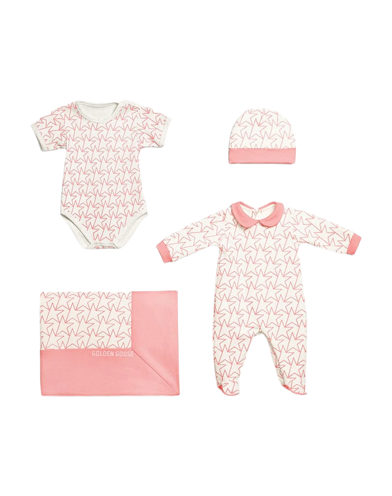 Baby | Gift Set In With Trim And Star | White x Pink - Image 13